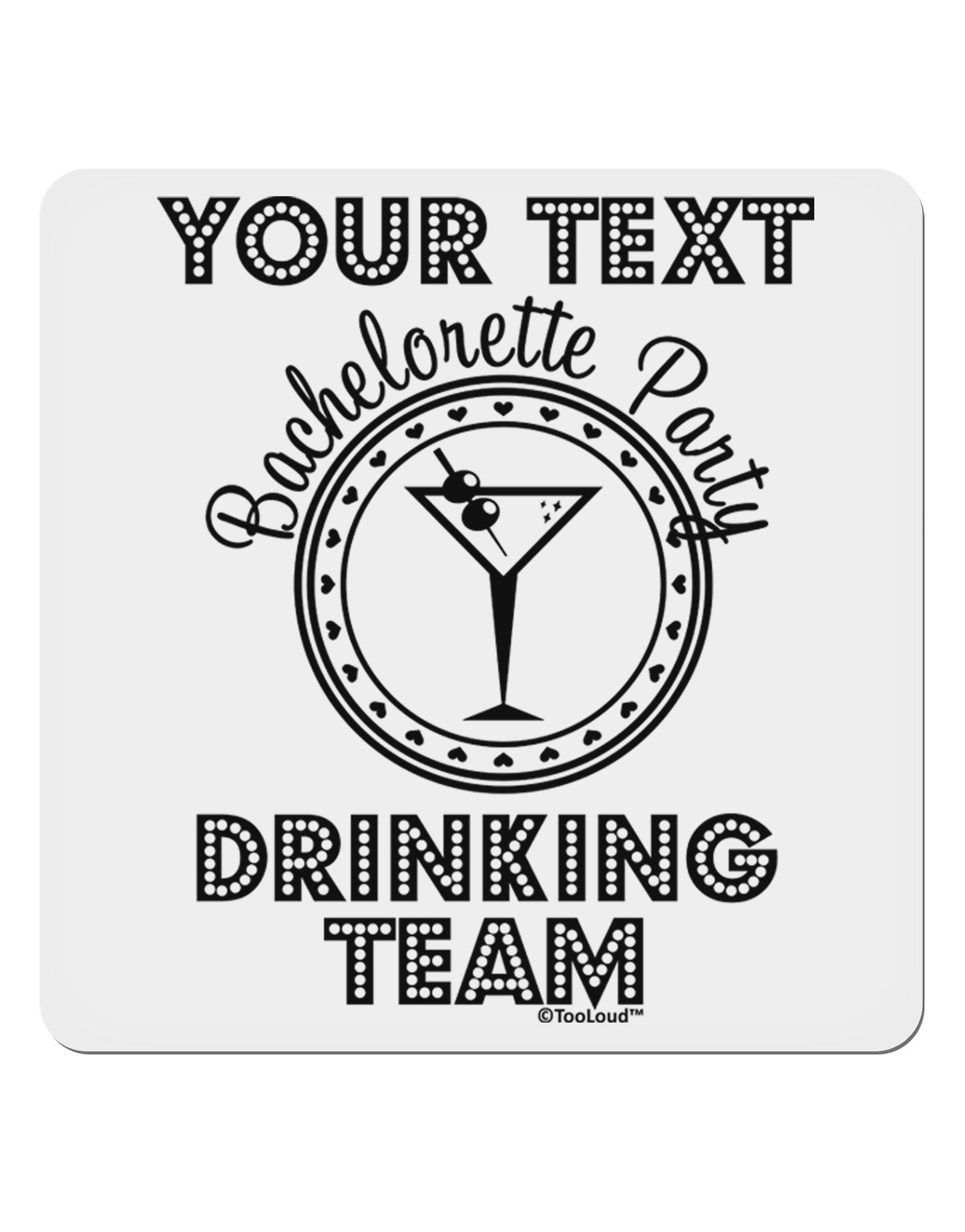 Personalized -Name- Bachelorette Party Drinking Team 4x4" Square Sticker 4 Pieces-Stickers-TooLoud-White-Davson Sales