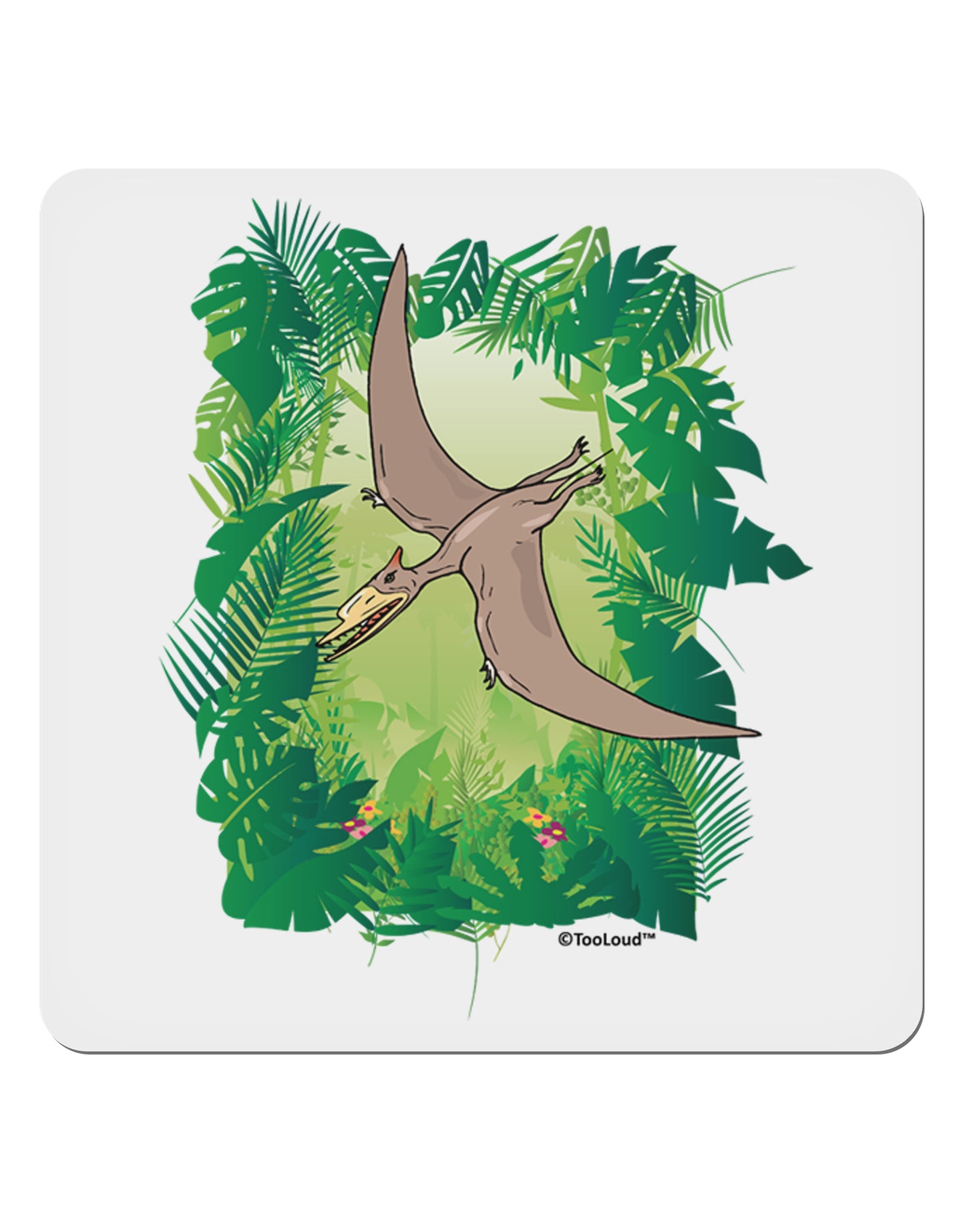 Pterosaurs - Without Name 4x4" Square Sticker 4 Pieces-Stickers-TooLoud-White-Davson Sales
