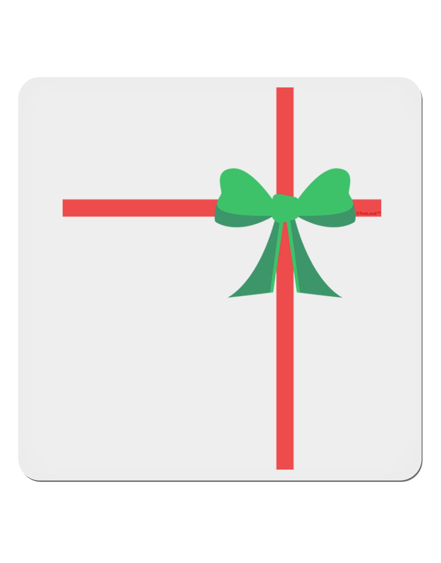 Christmas Present Gift 4x4" Square Sticker 4 Pieces-Stickers-TooLoud-White-Davson Sales