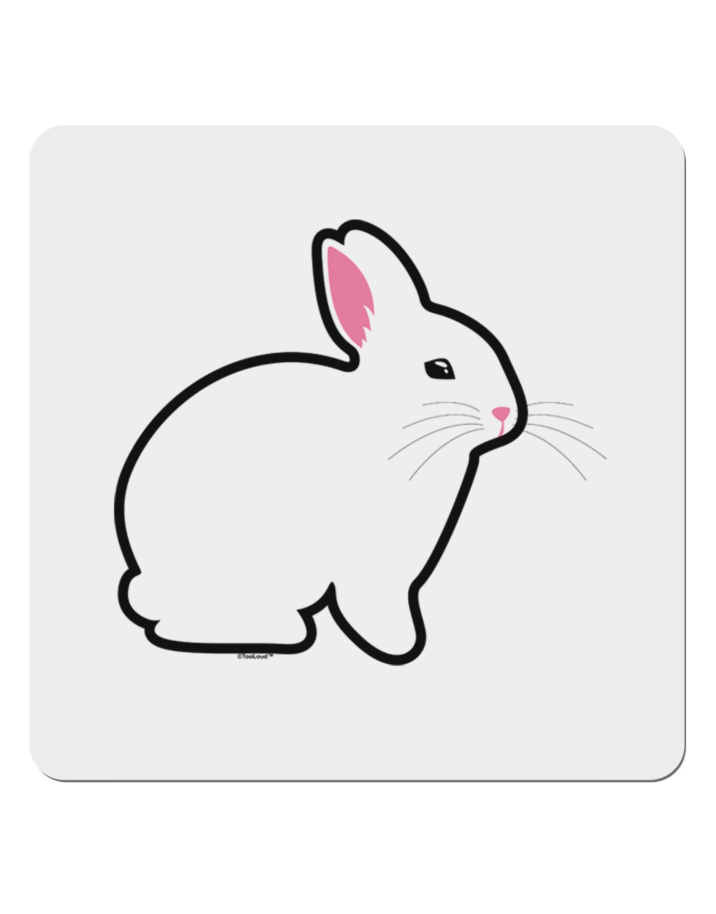 Cute Bunny Rabbit Easter 4x4" Square Sticker 4 Pieces-Stickers-TooLoud-White-Davson Sales