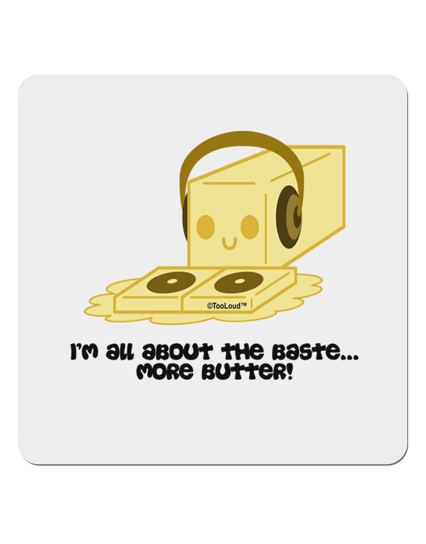 Butter - All About That Baste 4x4" Square Sticker 4 Pieces-Stickers-TooLoud-White-Davson Sales