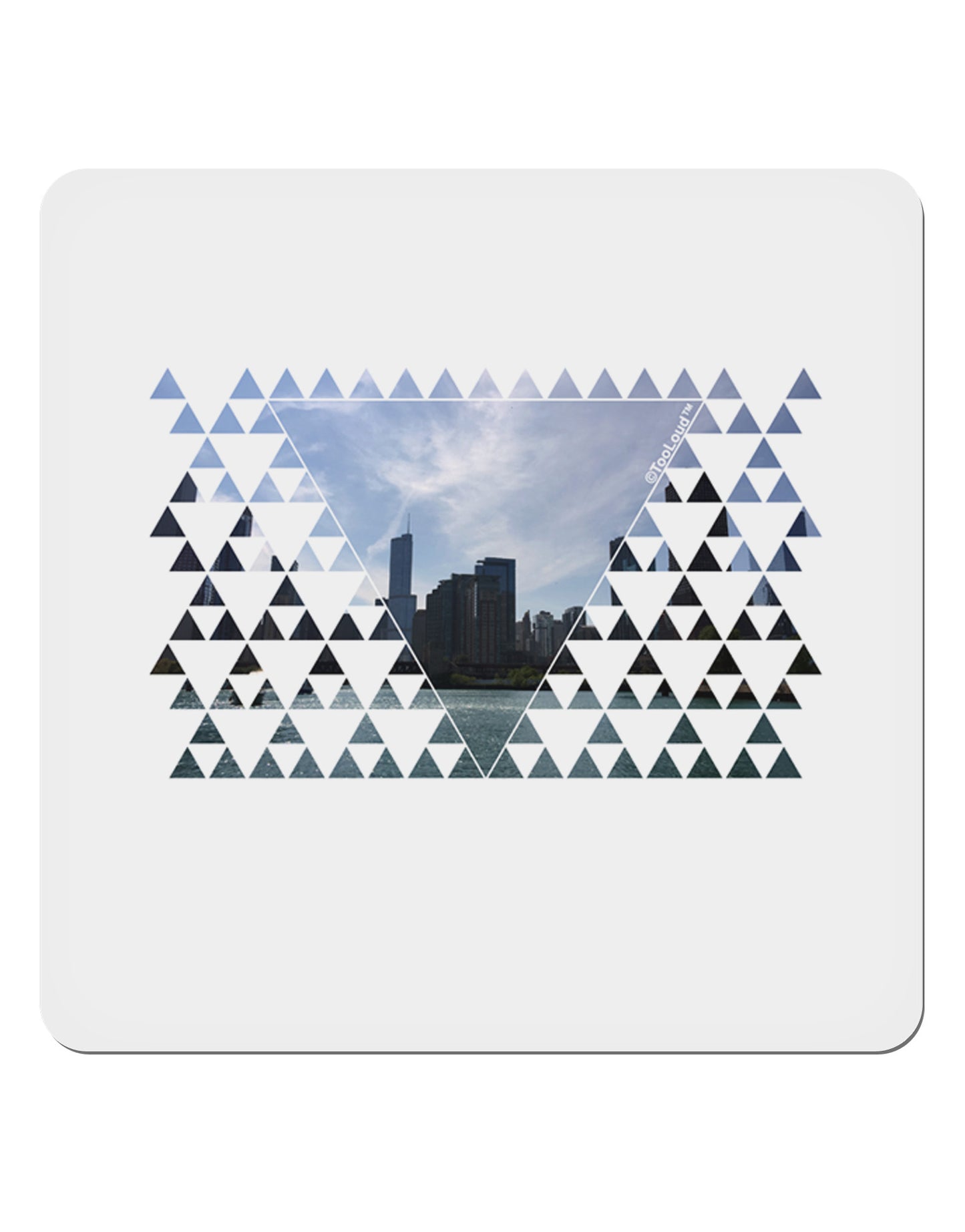 Chicago Triangles 4x4" Square Sticker 4 Pieces-Stickers-TooLoud-White-Davson Sales