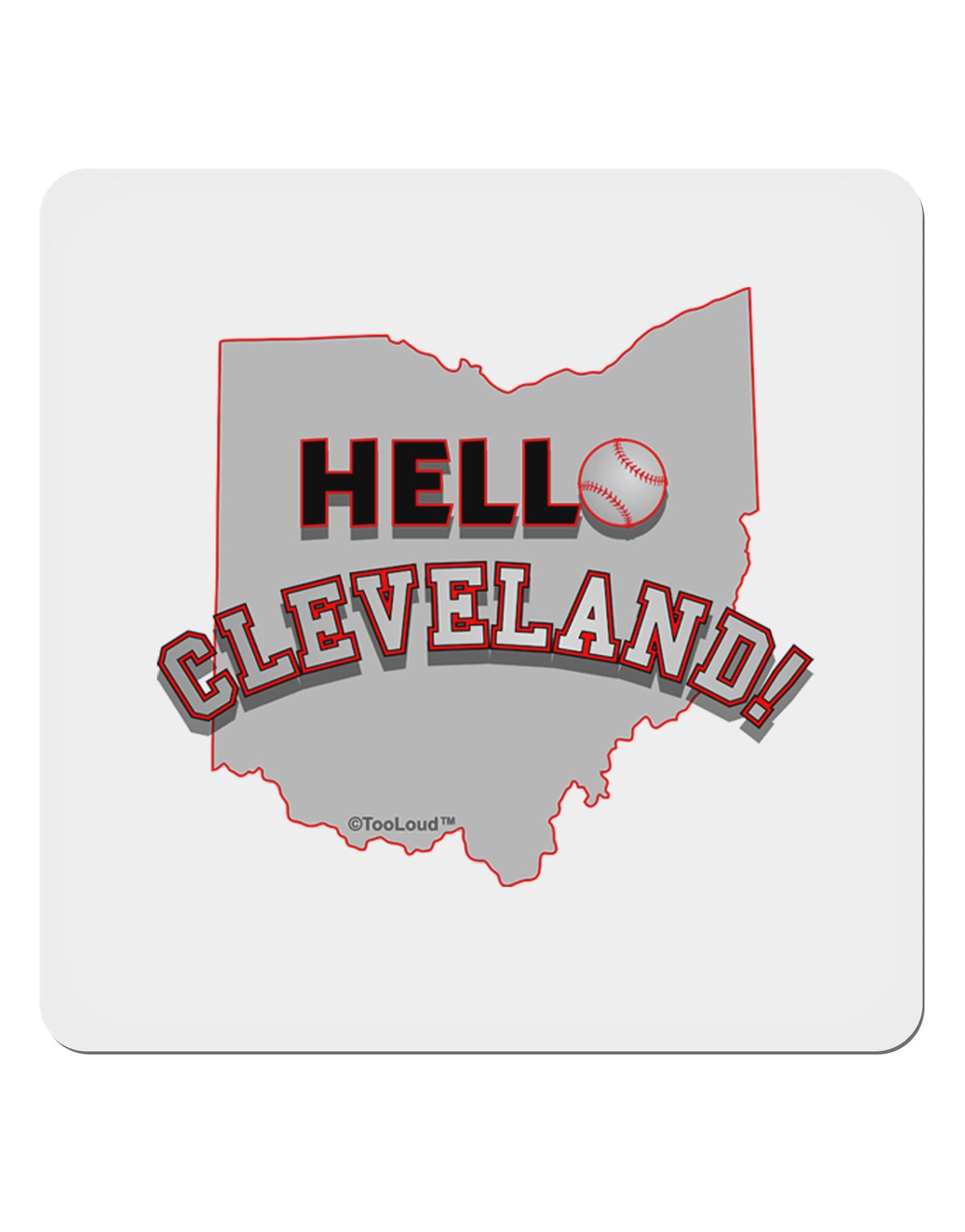 Hello Cleveland 4x4" Square Sticker-Stickers-TooLoud-1-Davson Sales