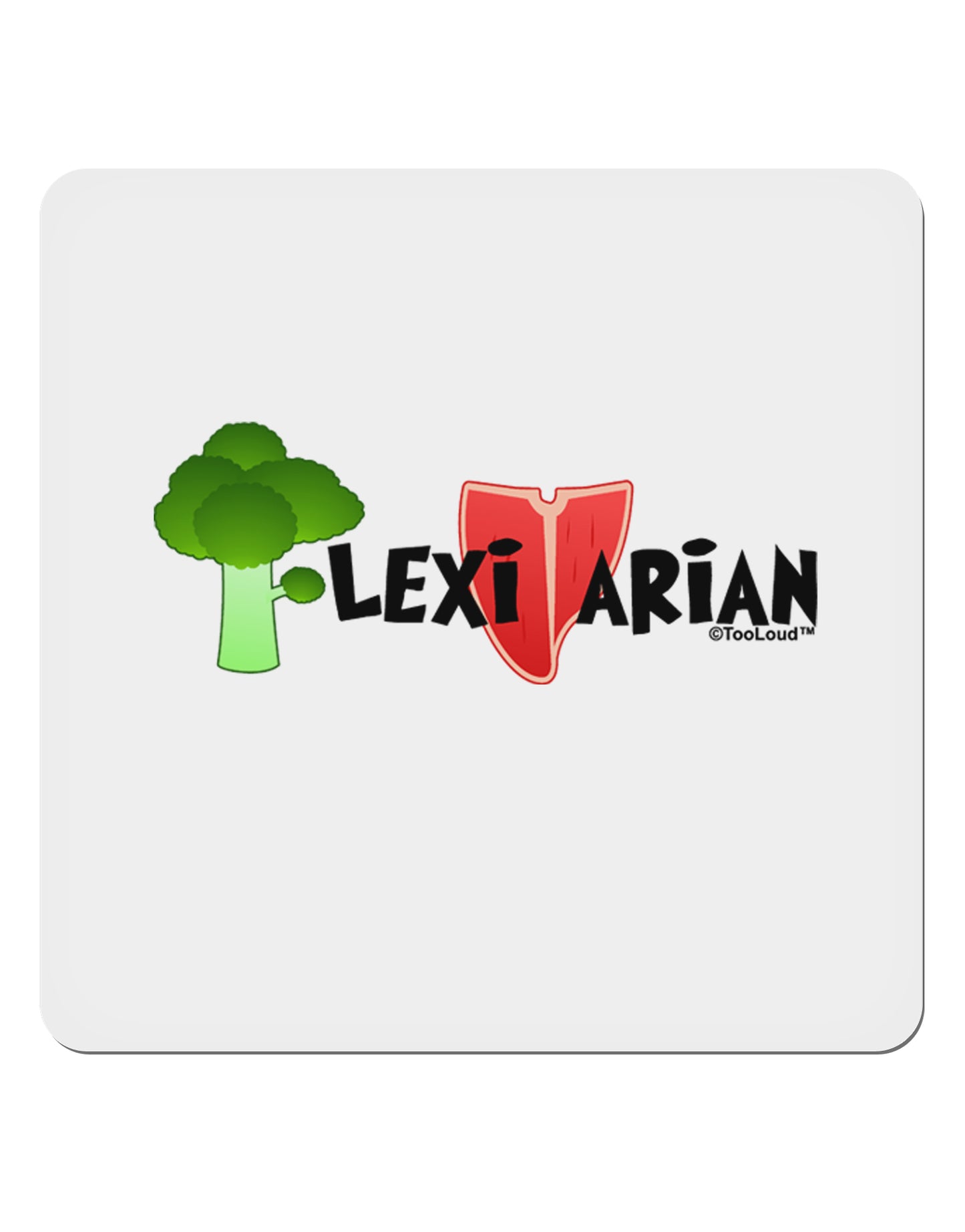 Flexitarian 4x4" Square Sticker 4 Pieces-Stickers-TooLoud-White-Davson Sales