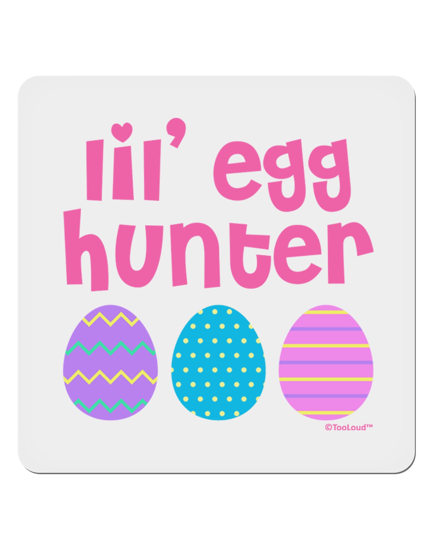 Lil' Egg Hunter - Easter - Pink 4x4" Square Sticker 4 Pieces-Stickers-TooLoud-White-Davson Sales