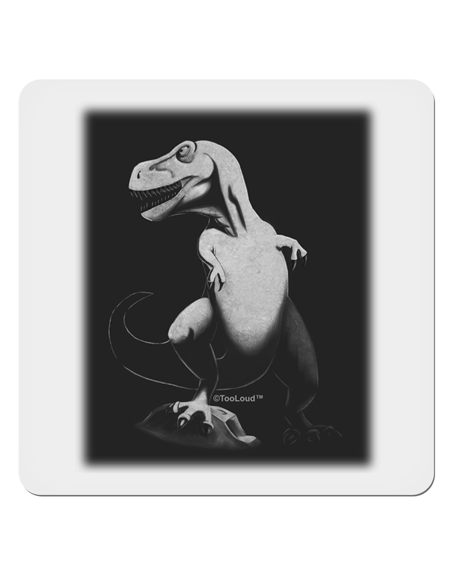 Tyrannosaurus Rex Design - Grayscale 4x4" Square Sticker 4 Pieces-Stickers-TooLoud-White-Davson Sales