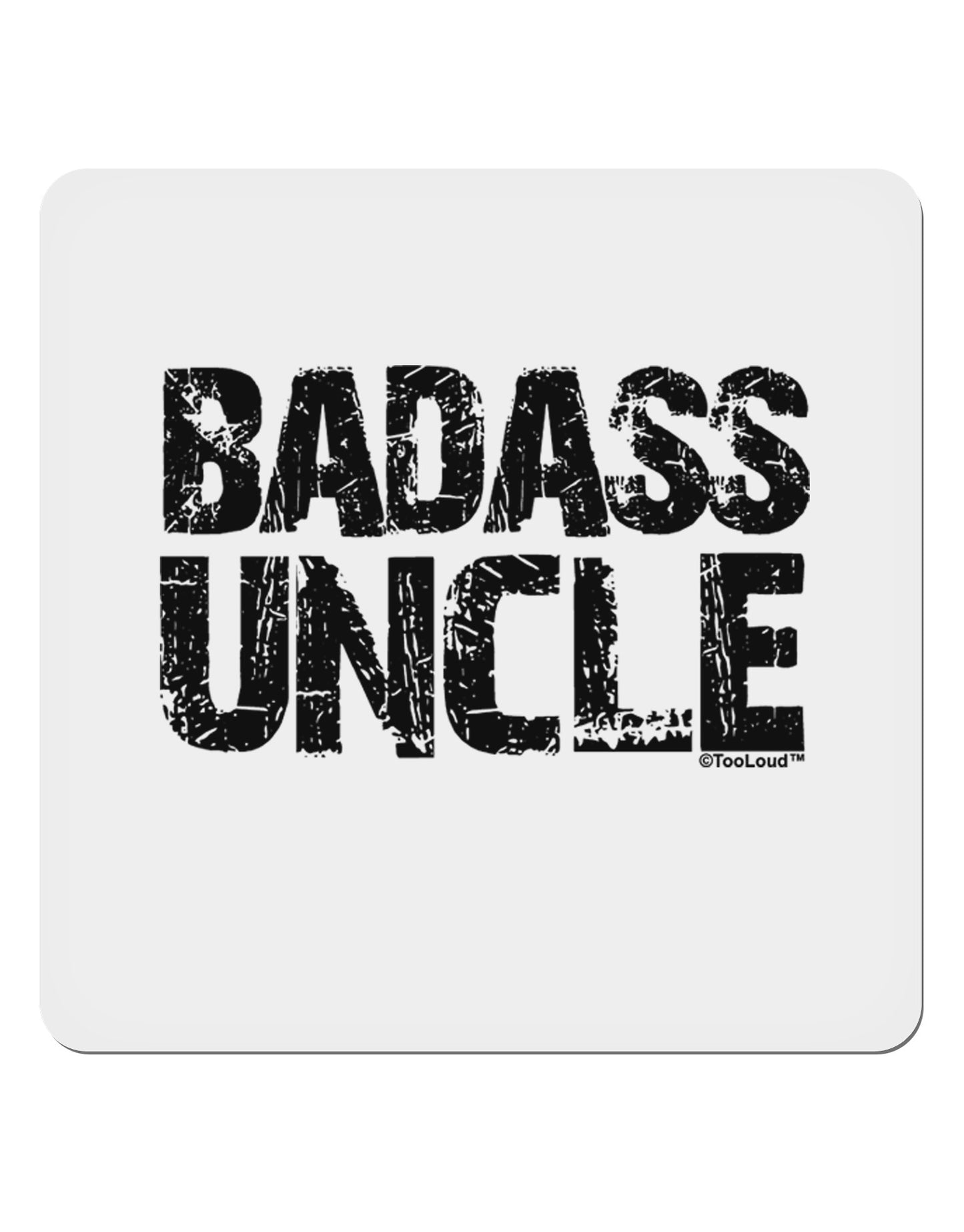 Badass Uncle 4x4" Square Sticker 4 Pieces-Stickers-TooLoud-White-Davson Sales