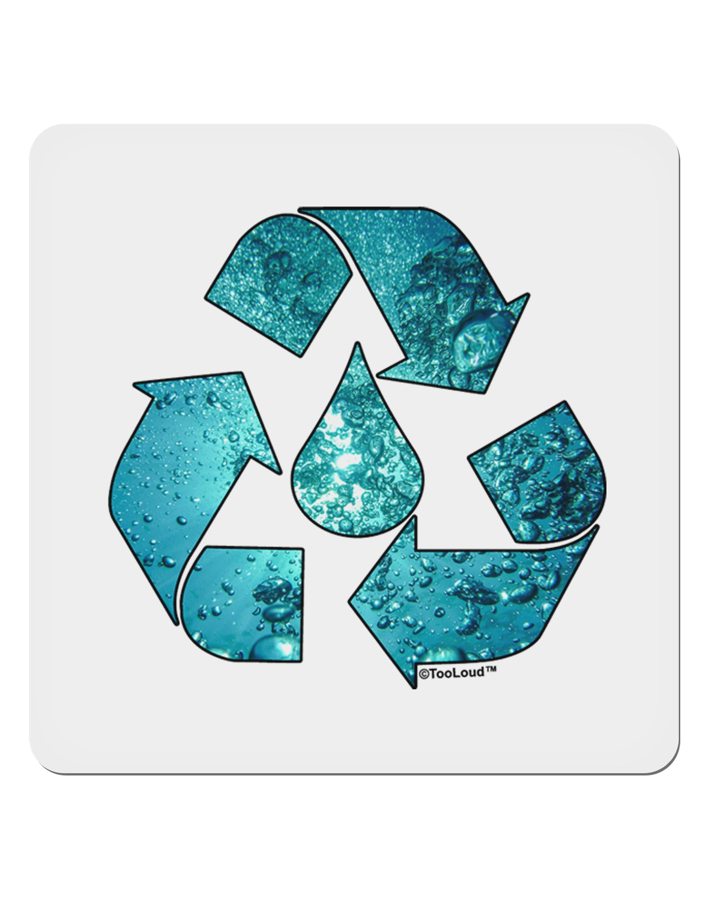 Water Conservation 4x4" Square Sticker 4 Pieces-Stickers-TooLoud-White-Davson Sales