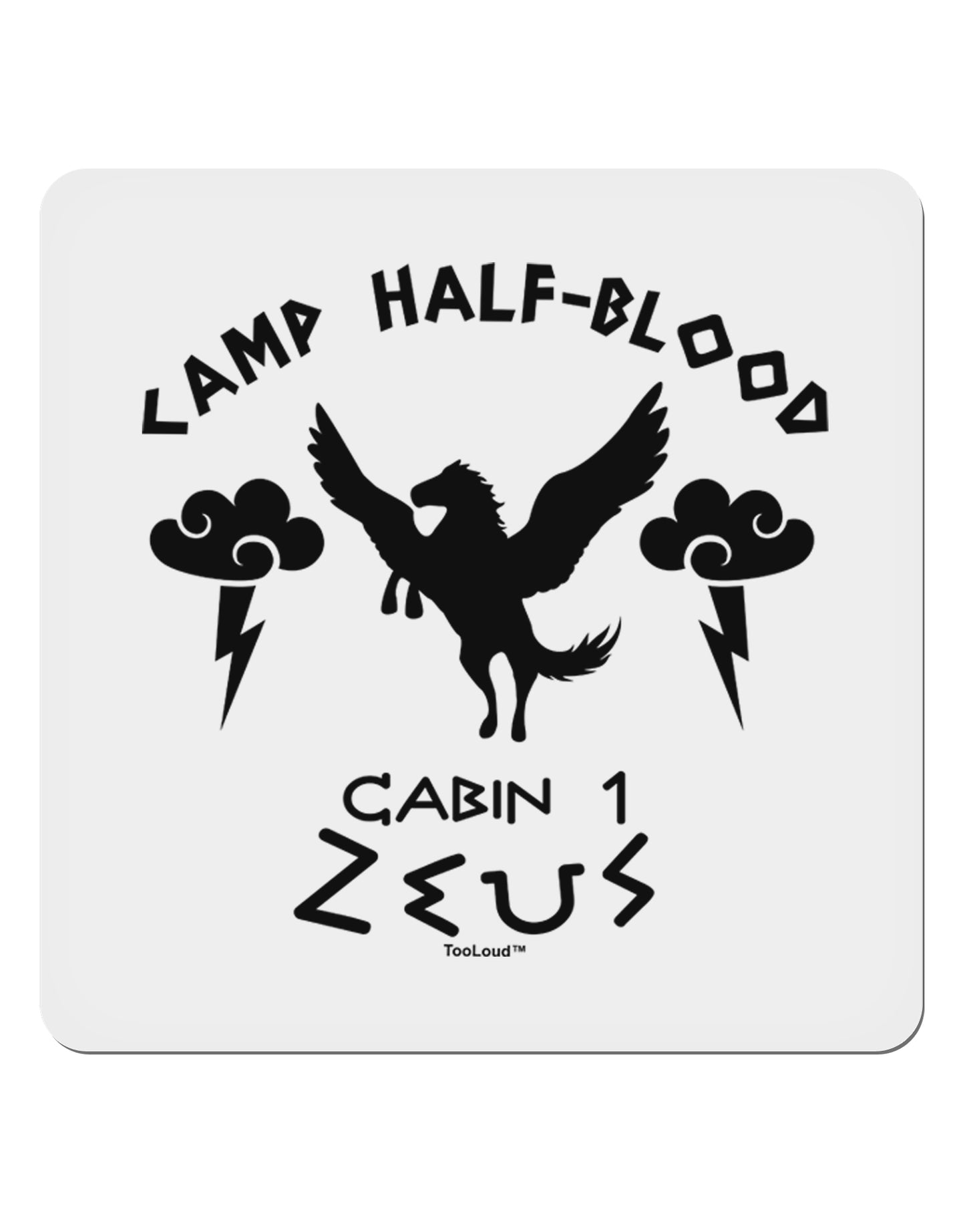 Camp Half Blood Cabin 1 Zeus 4x4" Square Sticker 4 Pieces-Stickers-TooLoud-White-Davson Sales
