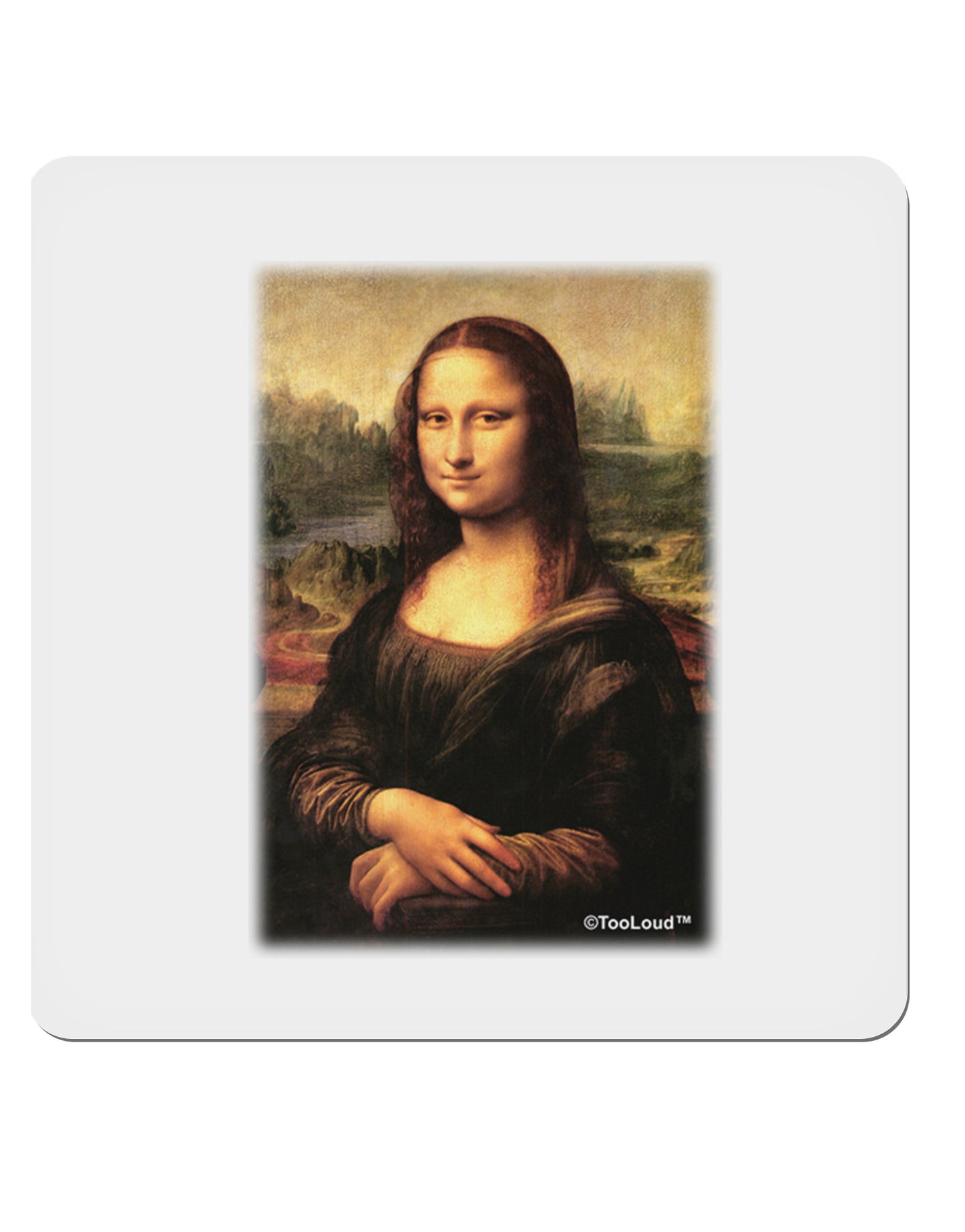 Mona Painting 4x4" Square Sticker-Stickers-TooLoud-1-Davson Sales