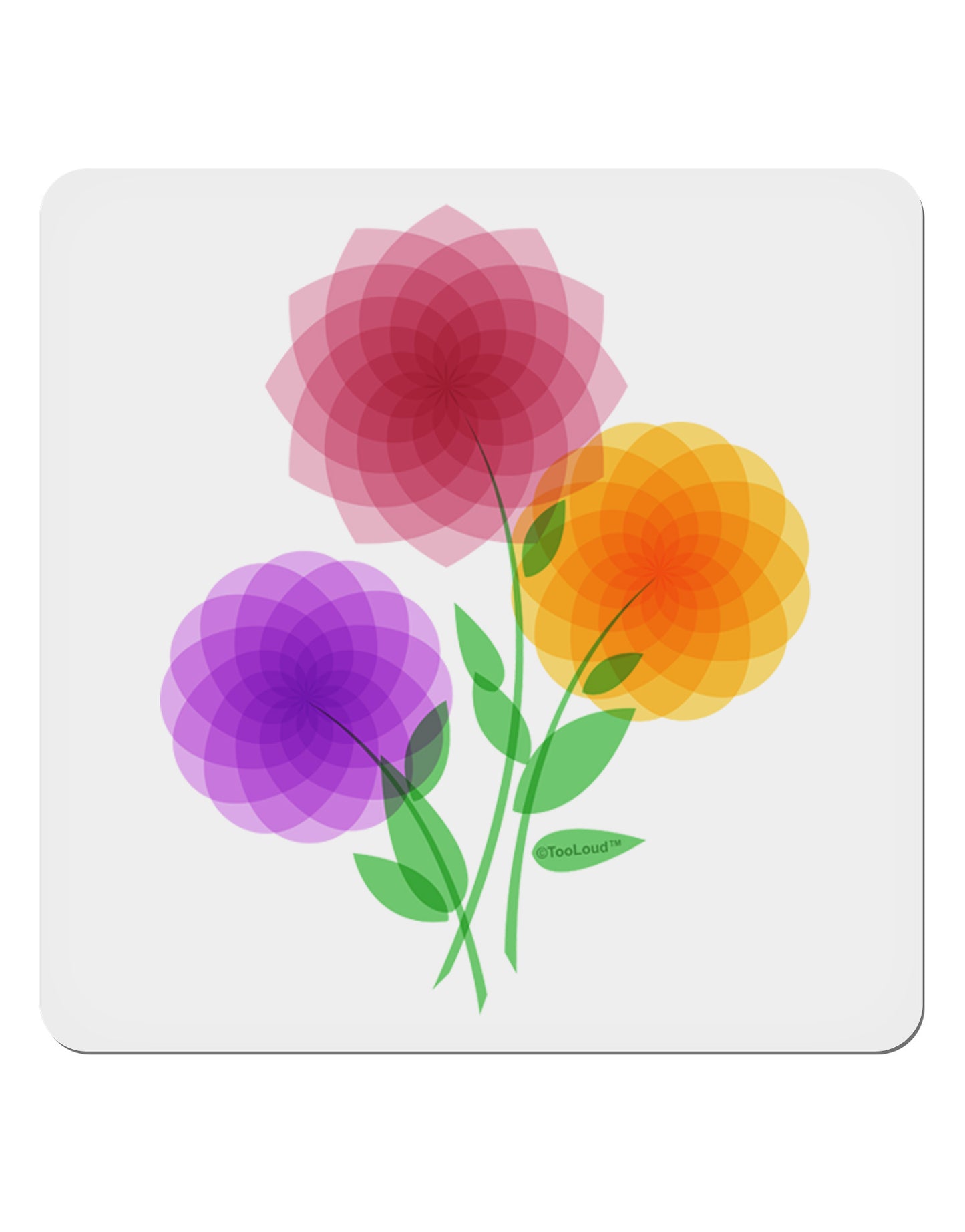Crystal Dahlias 4x4" Square Sticker-Stickers-TooLoud-1-Davson Sales