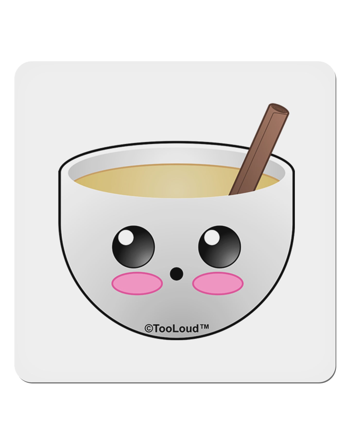 Cute Egg Nog Design - 4x4" Square Sticker 4 Pieces-Stickers-TooLoud-White-Davson Sales