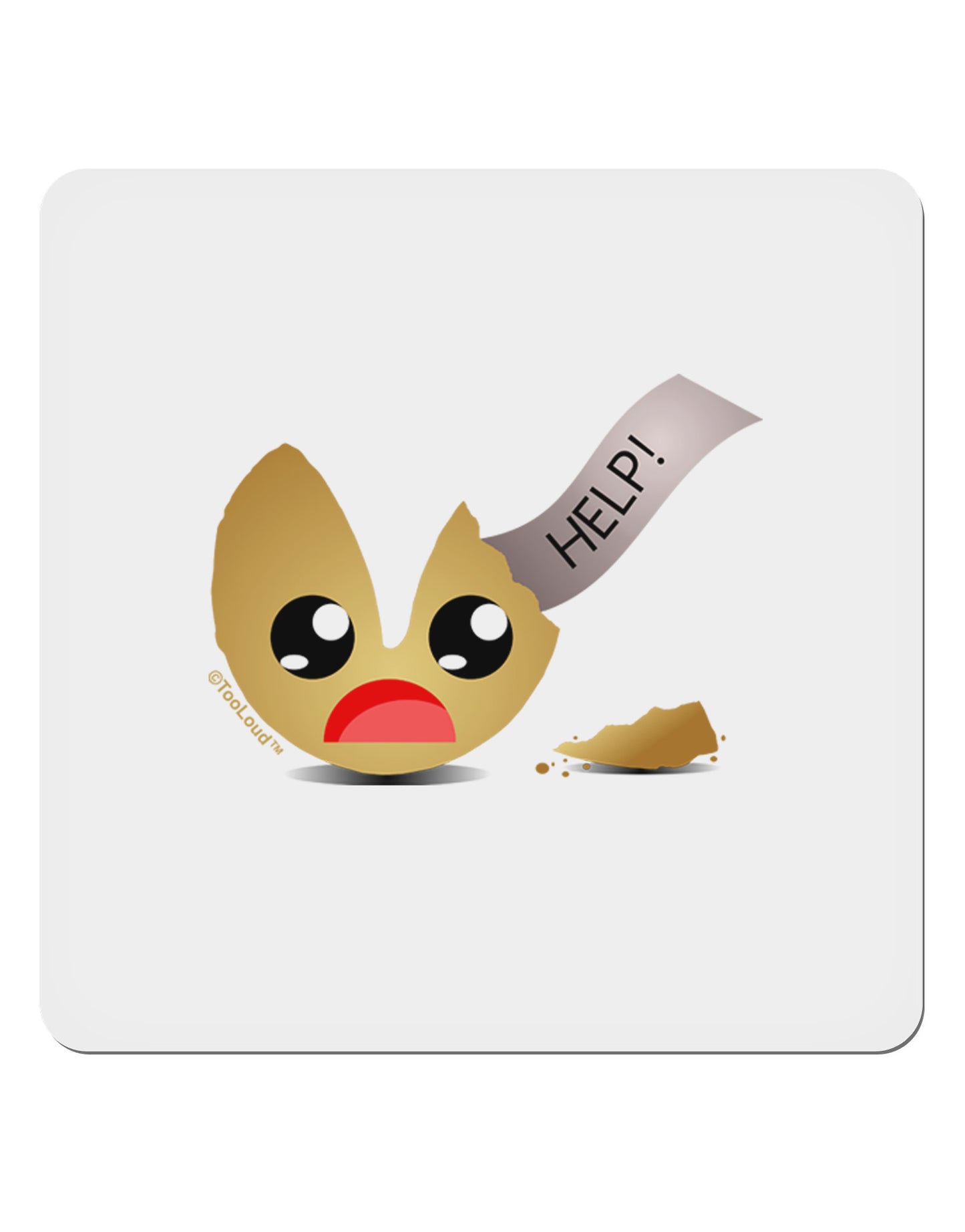 Dismembered Fortune Cookie 4x4" Square Sticker-Stickers-TooLoud-1-Davson Sales