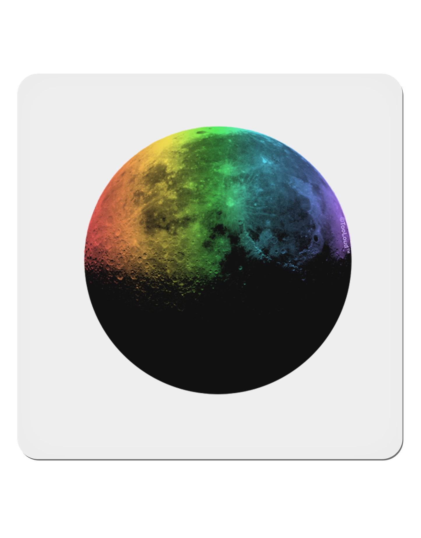 Rainbow Moon 4x4" Square Sticker 4 Pieces-Stickers-TooLoud-White-Davson Sales