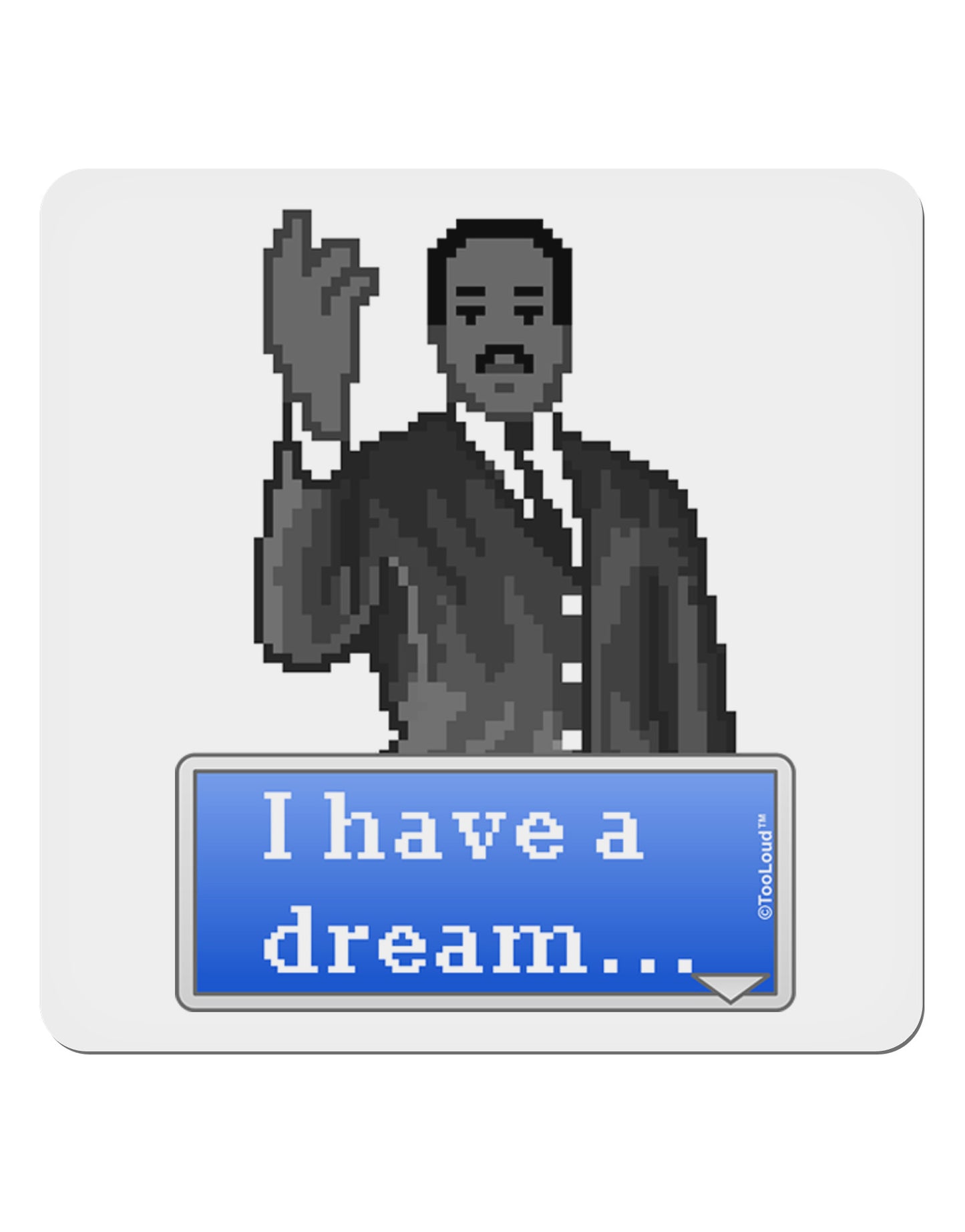 I have a Dream Pixel Art 4x4" Square Sticker 4 Pieces-Stickers-TooLoud-White-Davson Sales