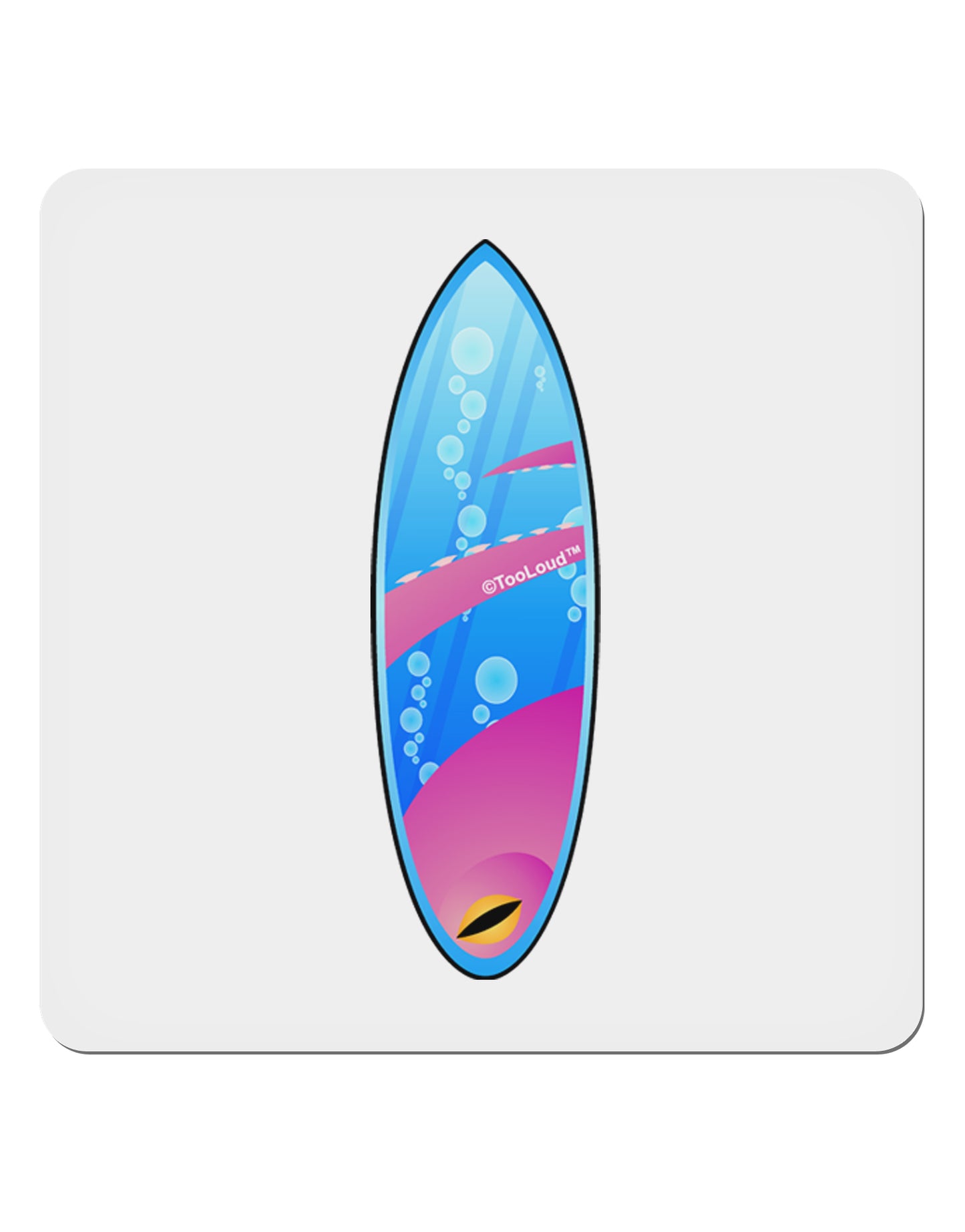 Octopus Surfboard 4x4" Square Sticker 4 Pieces-Stickers-TooLoud-White-Davson Sales