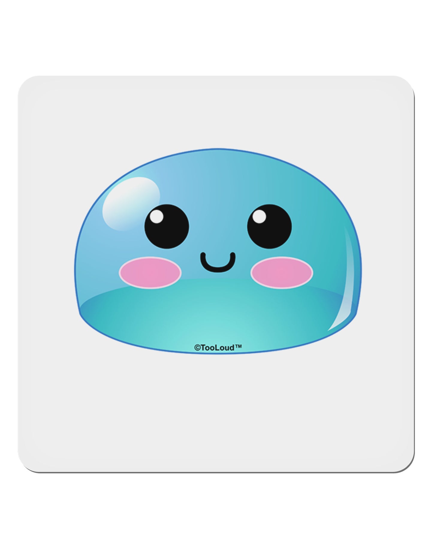 Cute RPG Slime - Blue 4x4" Square Sticker 4 Pieces-Stickers-TooLoud-White-Davson Sales
