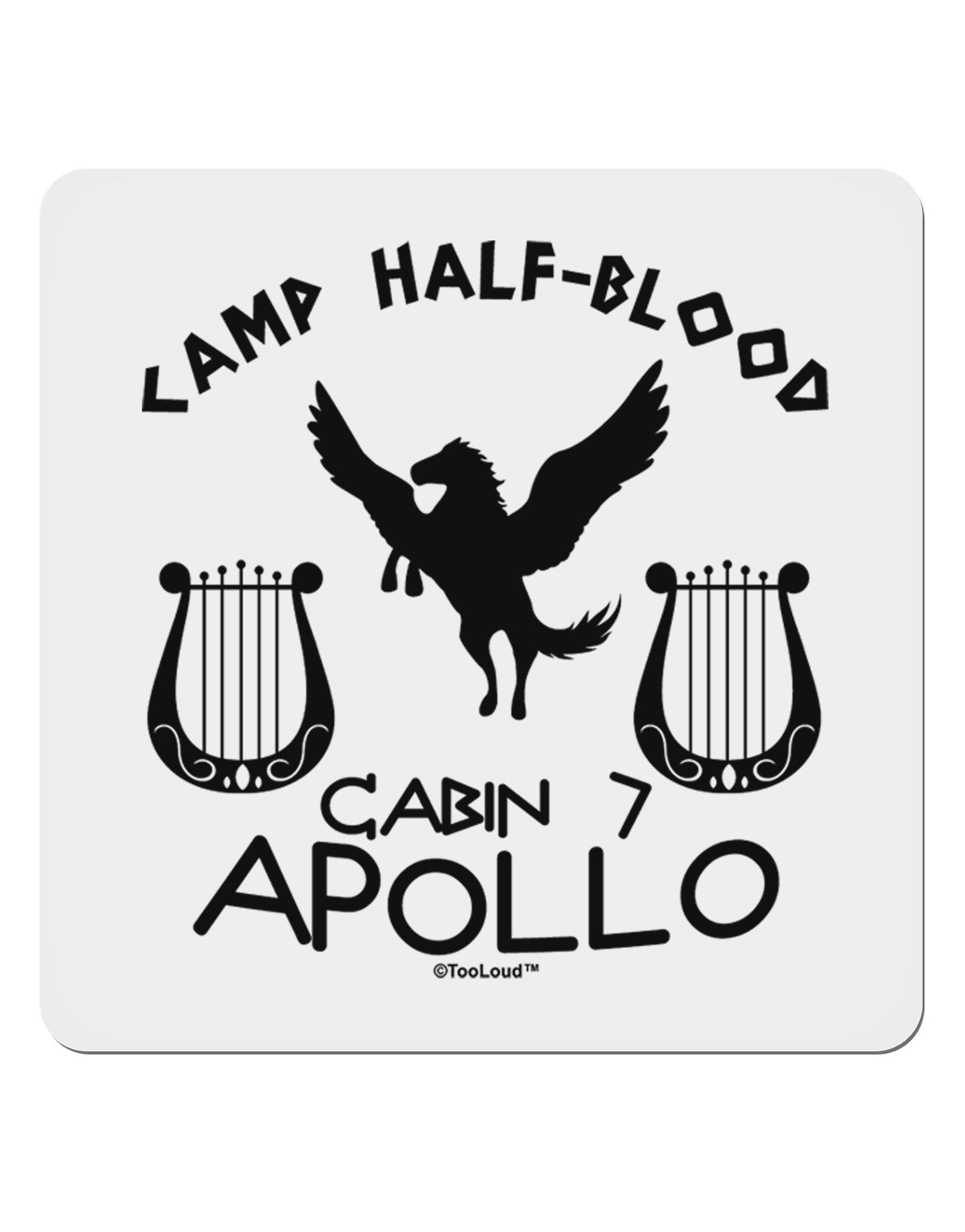 Cabin 7 Apollo Camp Half Blood 4x4" Square Sticker 4 Pieces-Stickers-TooLoud-White-Davson Sales