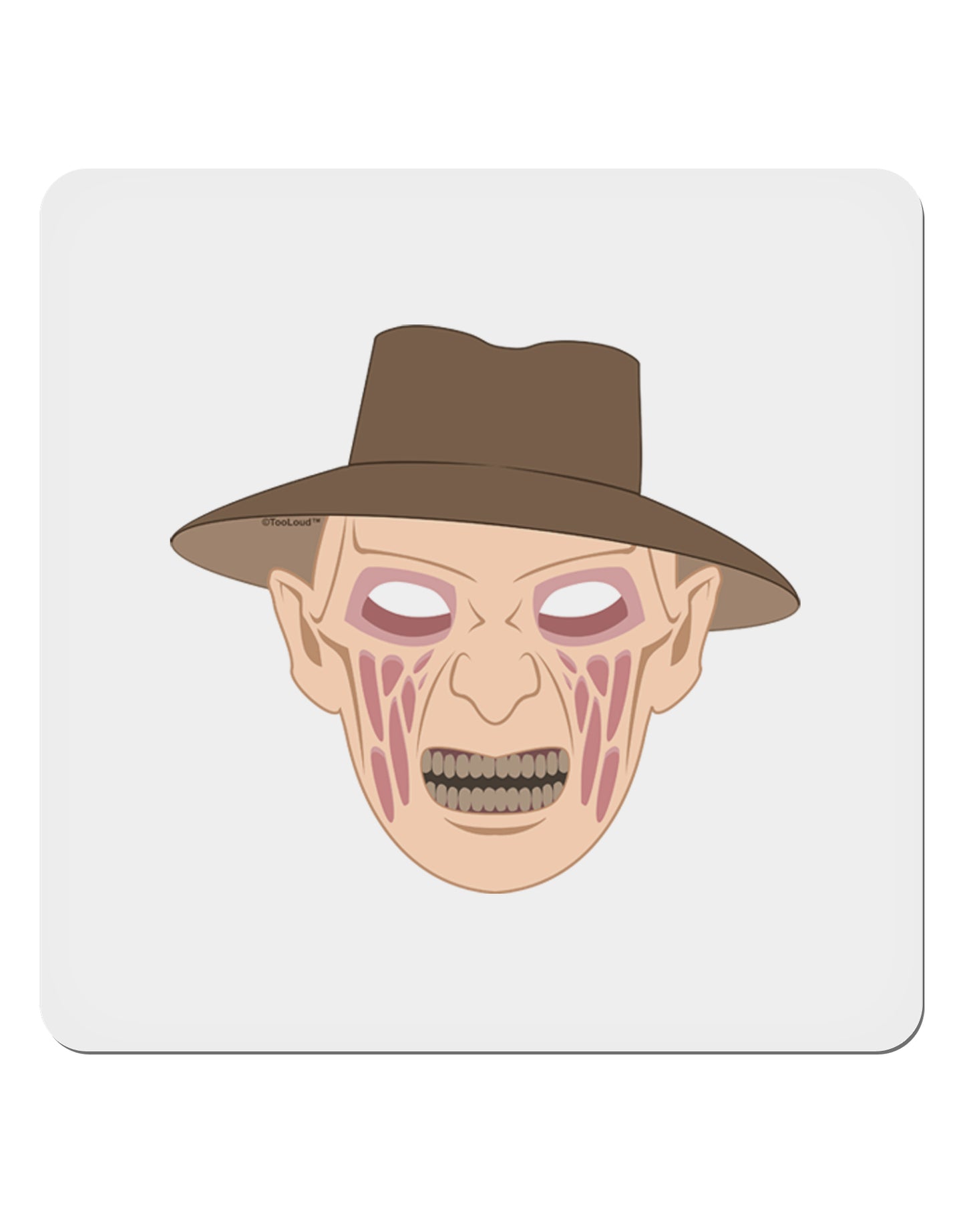 Scary Face With a Hat - Halloween 4x4" Square Sticker 4 Pieces-Stickers-TooLoud-White-Davson Sales