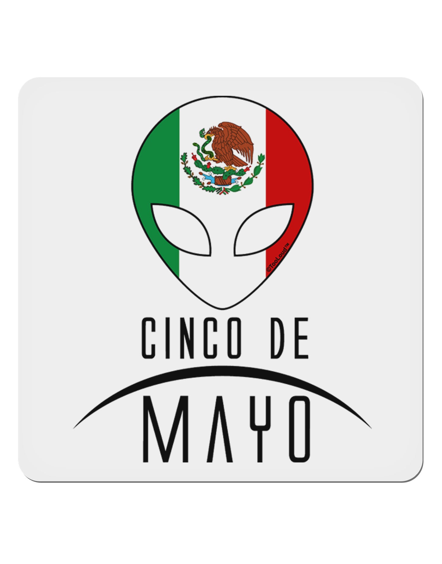 Mexican Extraterrestrial Text 4x4" Square Sticker-Stickers-TooLoud-1-Davson Sales