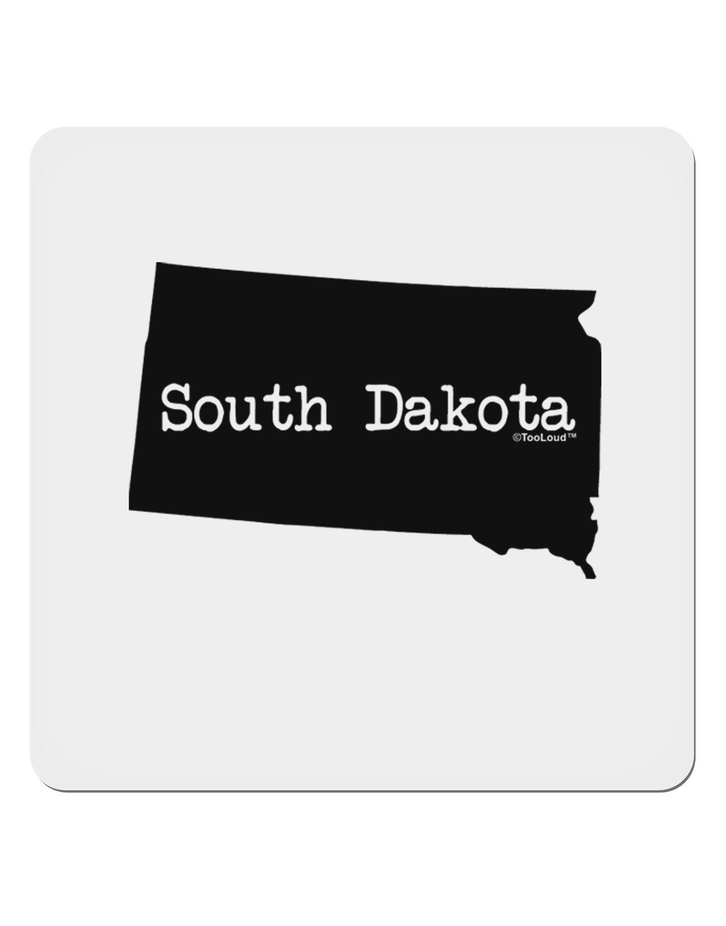 South Dakota - United States Shape 4x4" Square Sticker 4 Pieces-Stickers-TooLoud-White-Davson Sales