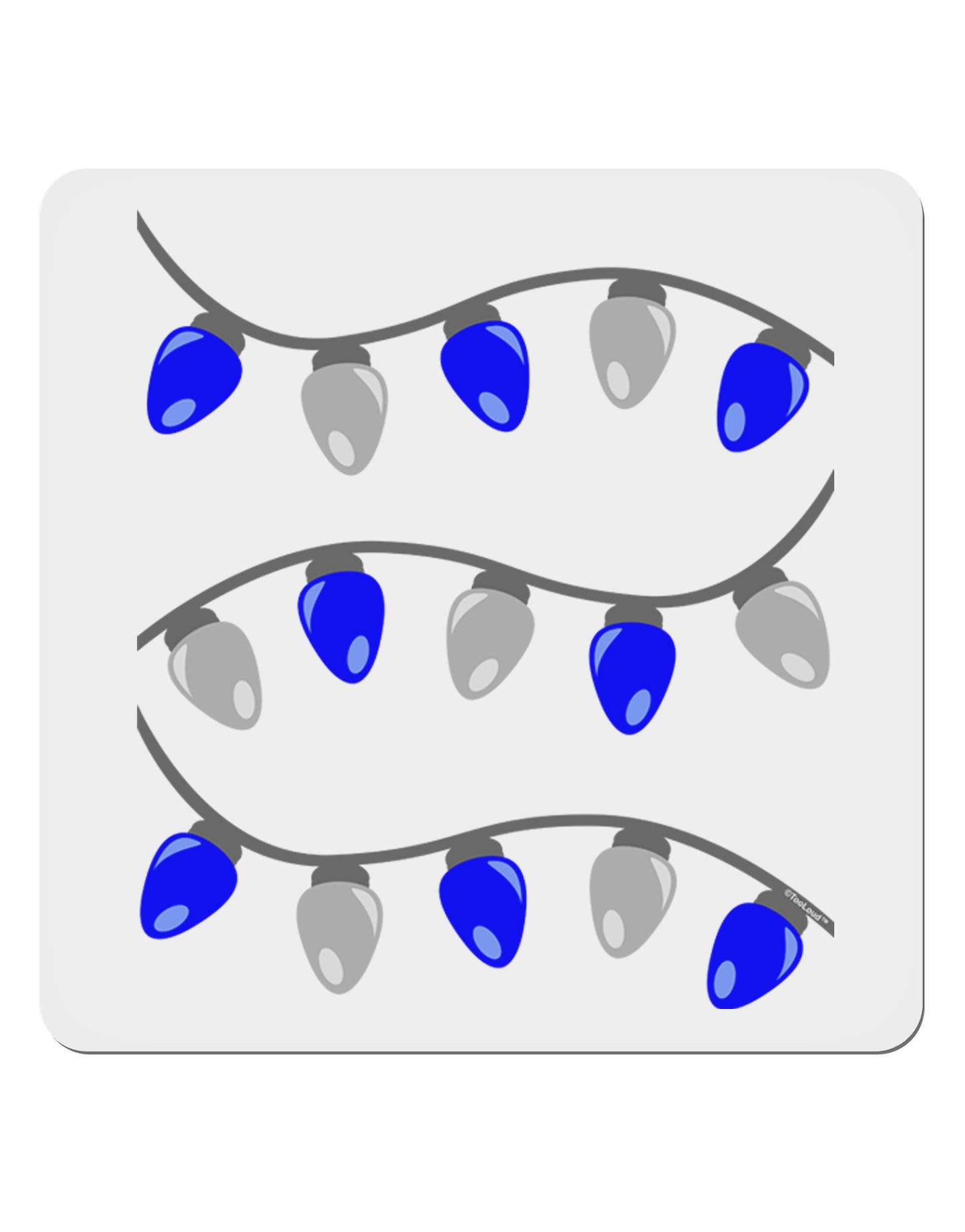 Hanukkah Lights Blue and Silver 4x4" Square Sticker 4 Pieces-Stickers-TooLoud-White-Davson Sales