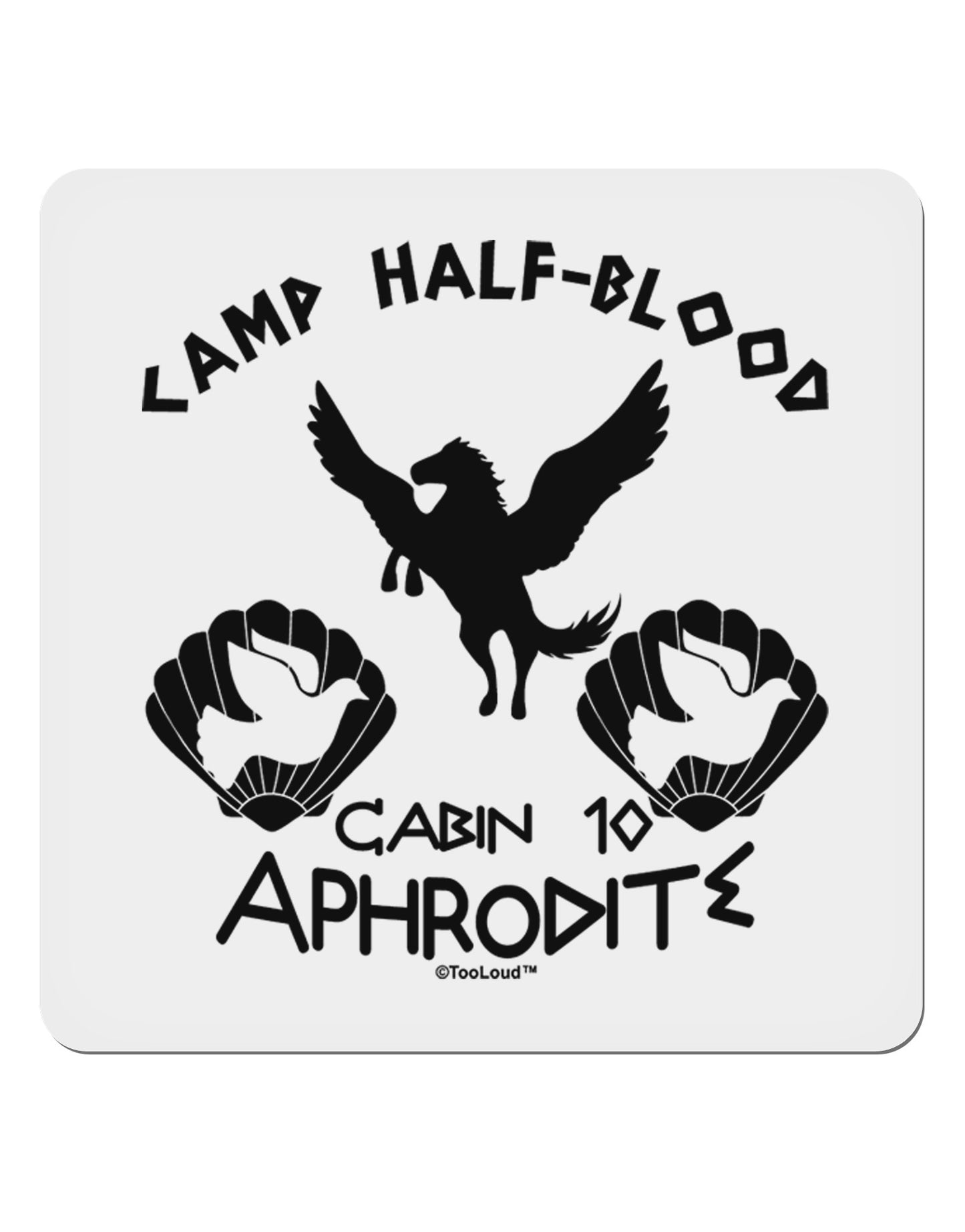 Cabin 10 Aphrodite Camp Half Blood 4x4" Square Sticker 4 Pieces-Stickers-TooLoud-White-Davson Sales