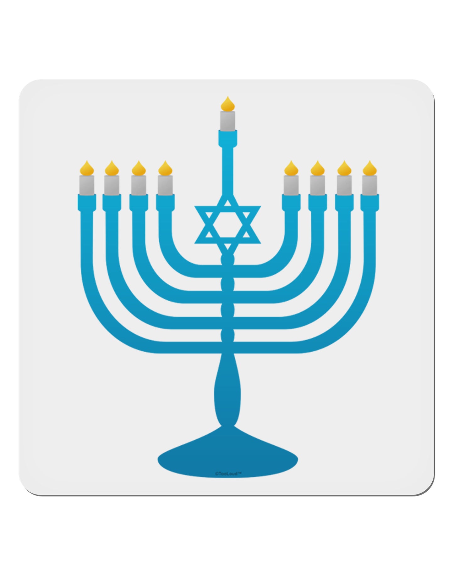 Hanukkah Menorah 4x4" Square Sticker 4 Pieces-Stickers-TooLoud-White-Davson Sales