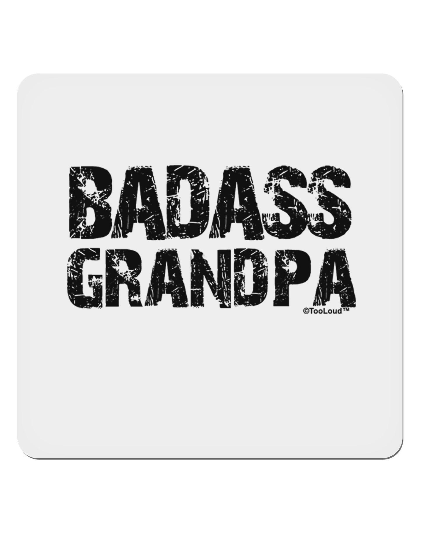 Badass Grandpa 4x4" Square Sticker 4 Pieces-Stickers-TooLoud-White-Davson Sales