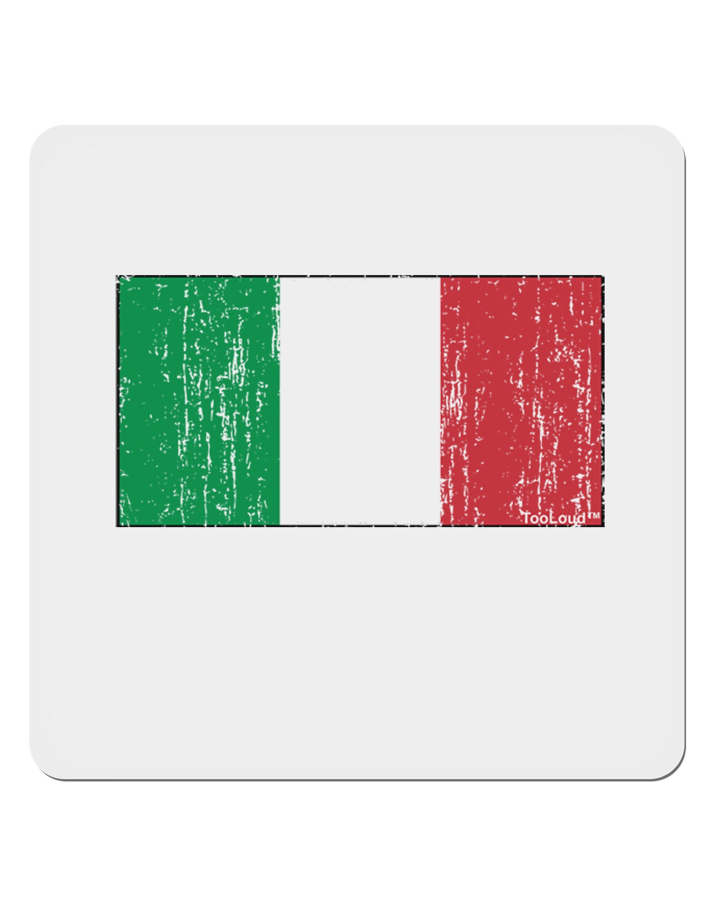 Italian Flag - Distressed 4x4" Square Sticker 4 Pieces-Stickers-TooLoud-White-Davson Sales