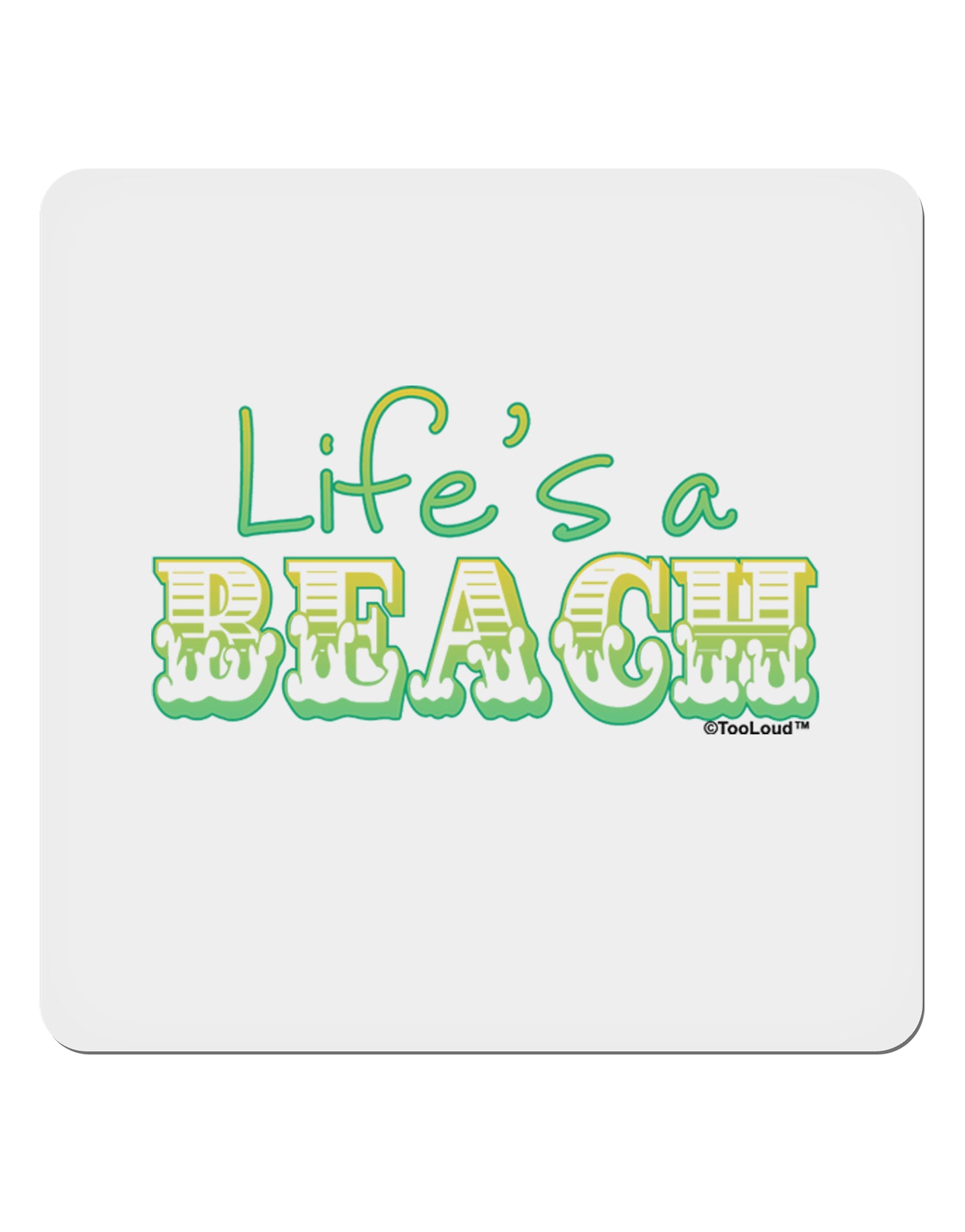 Lifes a Beach Color 4x4" Square Sticker 4 Pieces-Stickers-TooLoud-White-Davson Sales