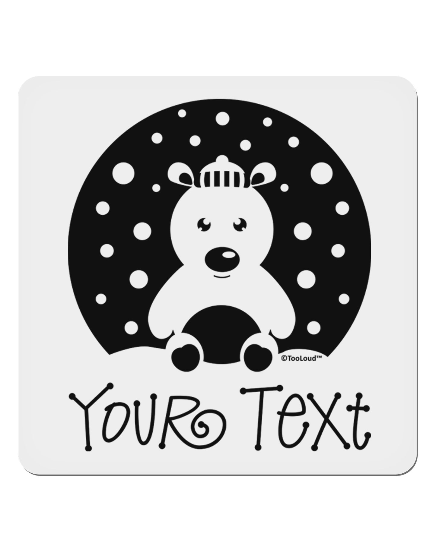 Personalized Matching Polar Bear Family Design - Your Text 4x4" Square Sticker 4 Pieces-Stickers-TooLoud-White-Davson Sales