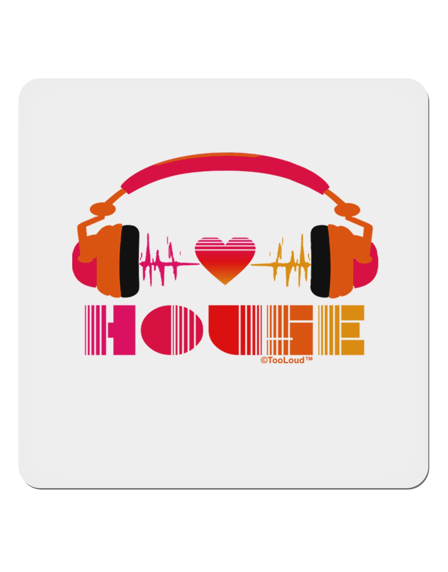 Heart House 4x4" Square Sticker 4 Pieces-Stickers-TooLoud-White-Davson Sales