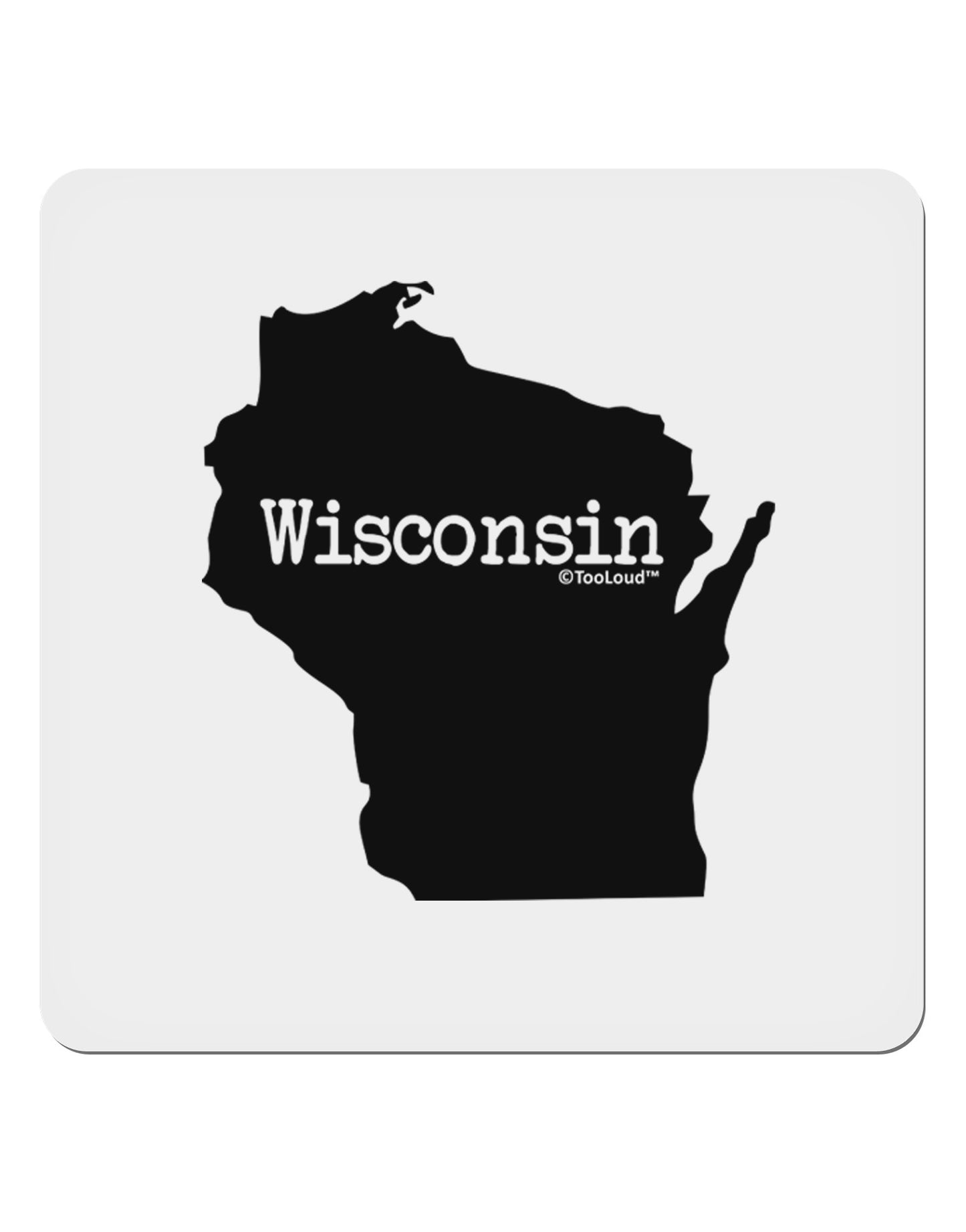 Wisconsin - United States Shape 4x4" Square Sticker 4 Pieces-Stickers-TooLoud-White-Davson Sales