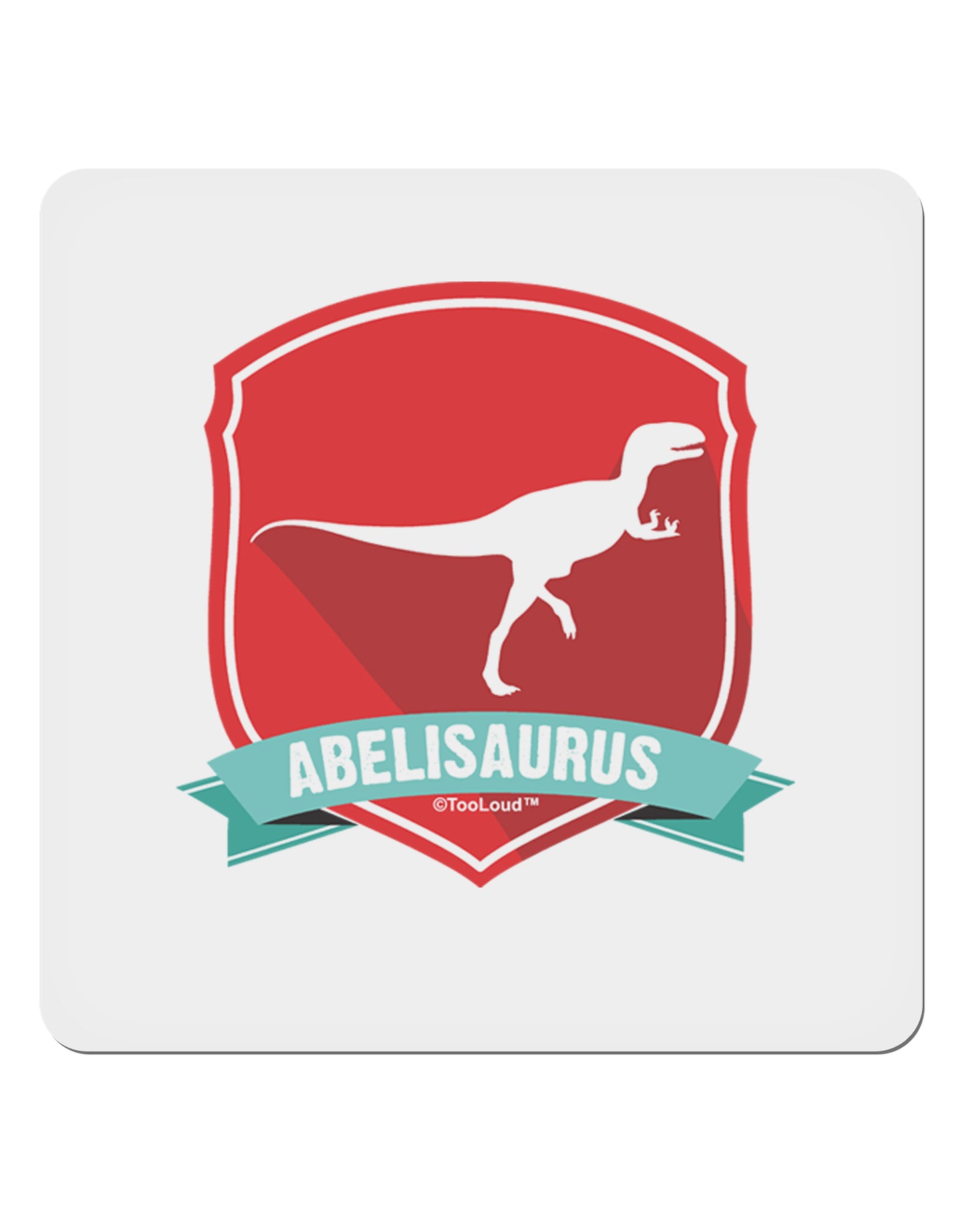 Jurassic Abelisaurus Dinosaur Design 4x4" Square Sticker 4 Pieces-Stickers-TooLoud-White-Davson Sales