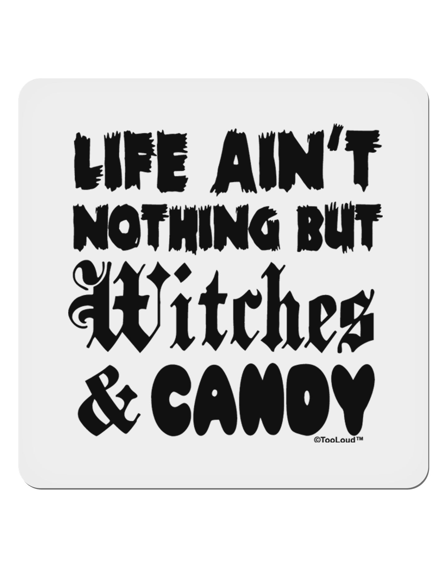Witches and Candy 4x4" Square Sticker 4 Pieces-Stickers-TooLoud-White-Davson Sales