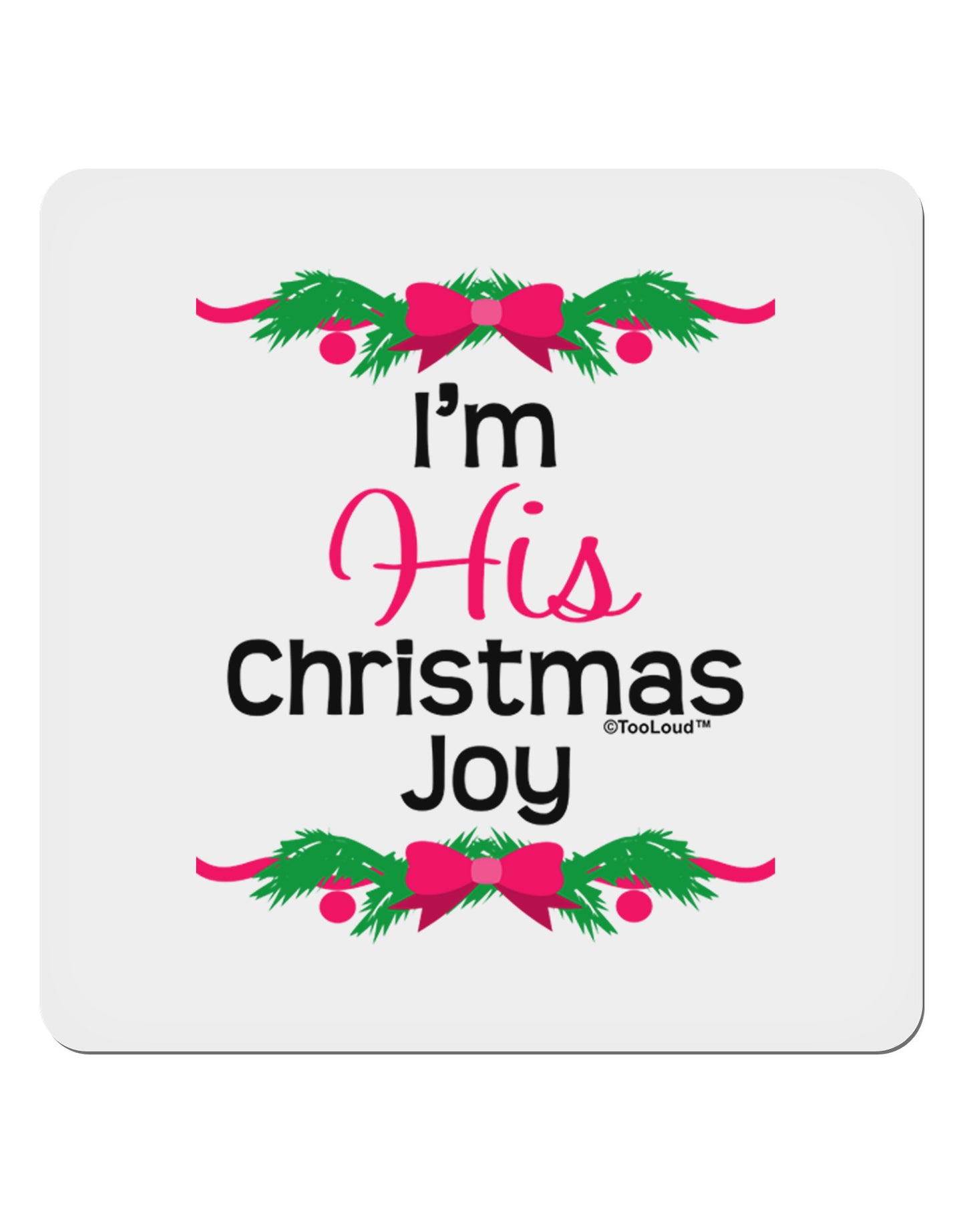 His Christmas Joy Matching His & Hers 4x4" Square Sticker-Stickers-TooLoud-1-Davson Sales