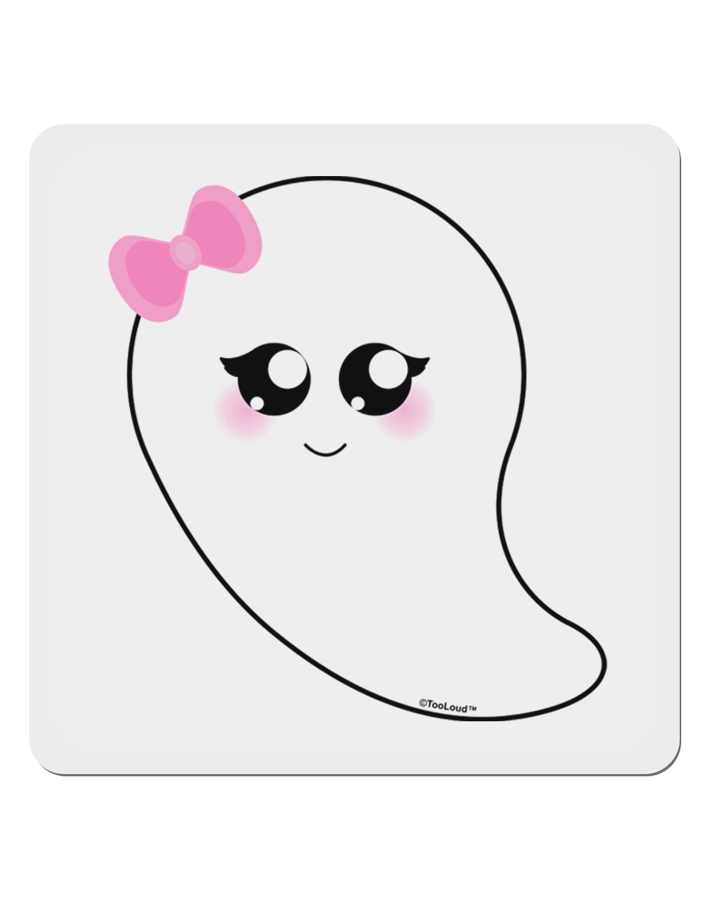 Cute Girl Ghost Halloween 4x4" Square Sticker 4 Pieces-Stickers-TooLoud-White-Davson Sales