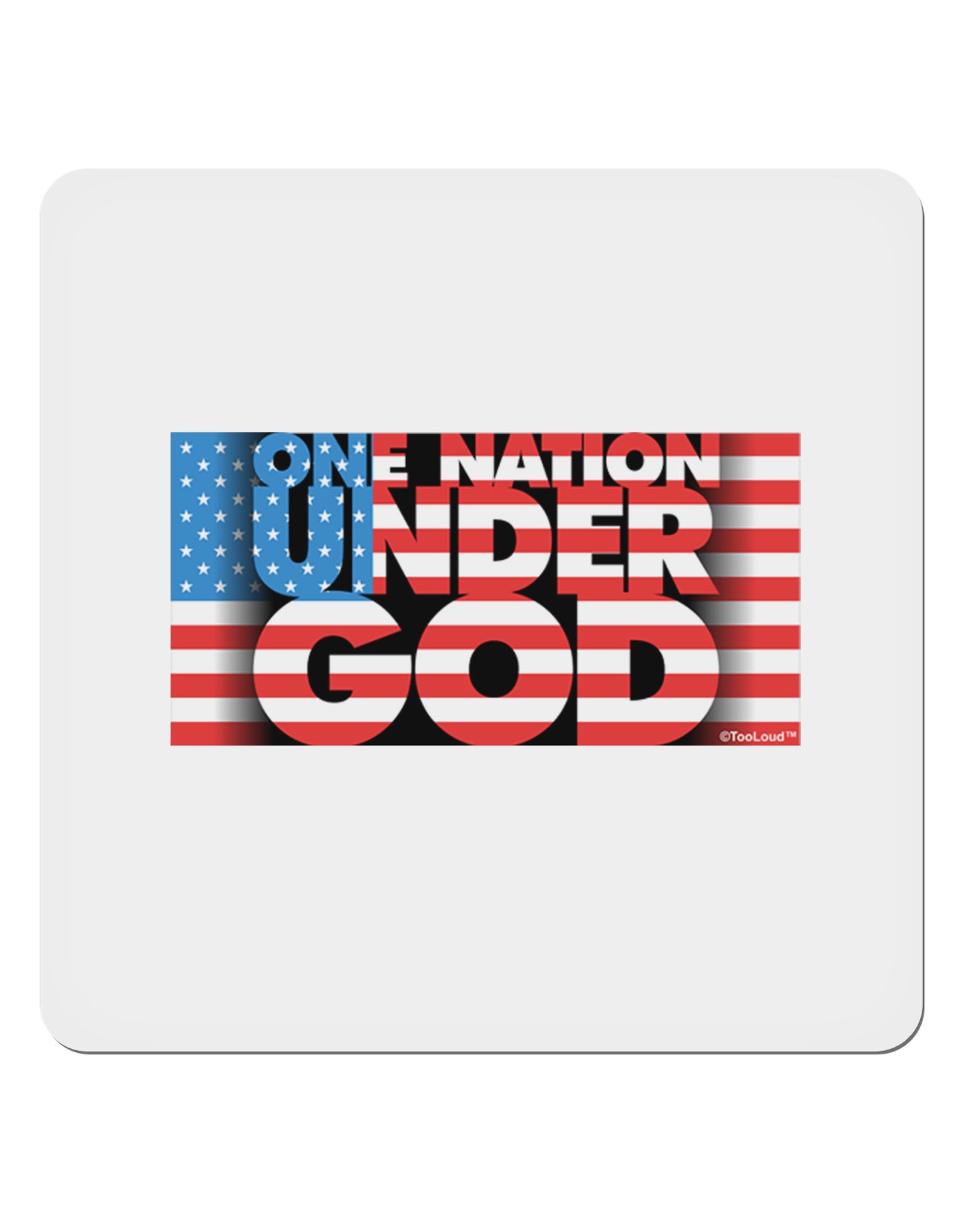 One Nation Under God 4x4" Square Sticker-Stickers-TooLoud-1-Davson Sales