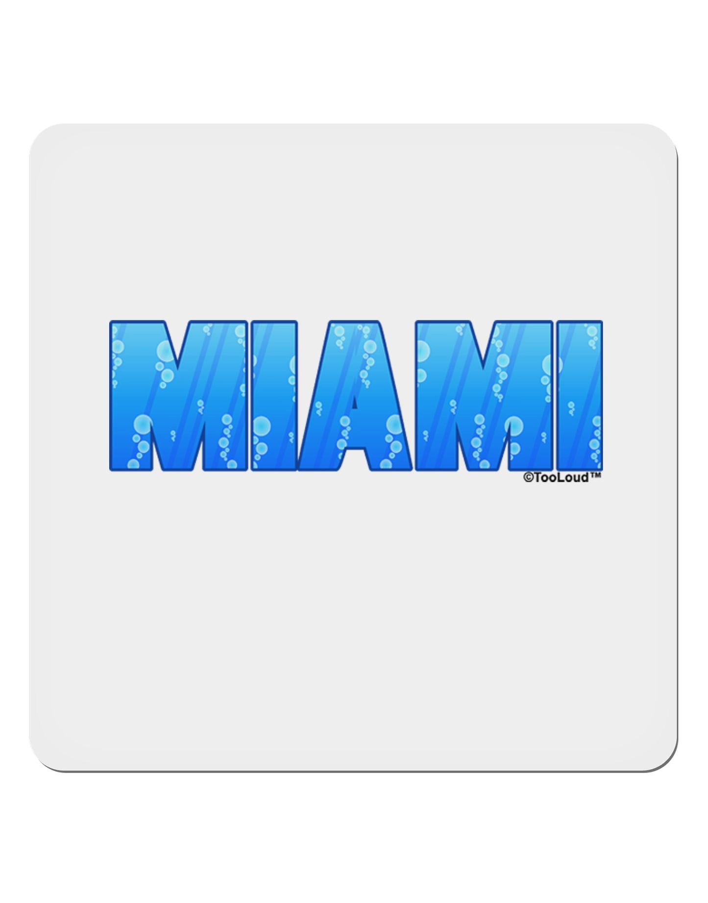 Miami Ocean Bubbles 4x4" Square Sticker 4 Pieces-Stickers-TooLoud-White-Davson Sales