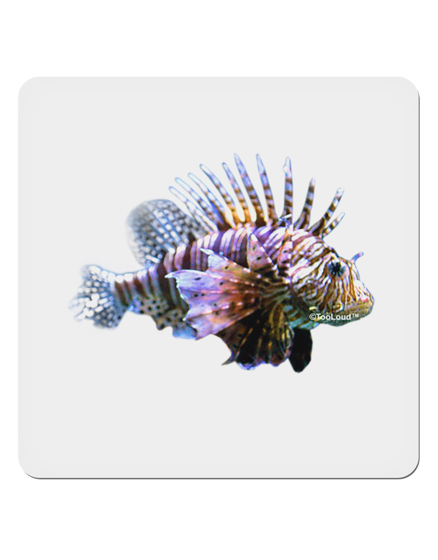 Lionfish 4x4" Square Sticker 4 Pieces-Stickers-TooLoud-White-Davson Sales