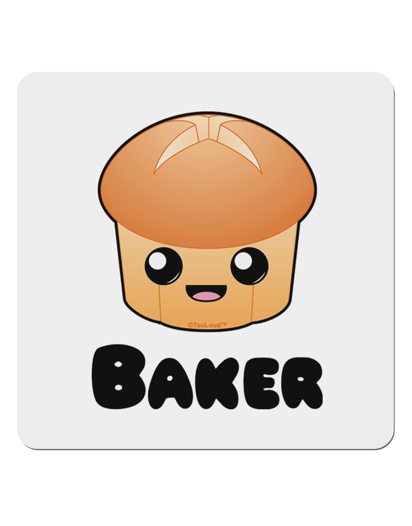 Baker Cute Roll 4x4" Square Sticker-Stickers-TooLoud-1 Piece-Davson Sales