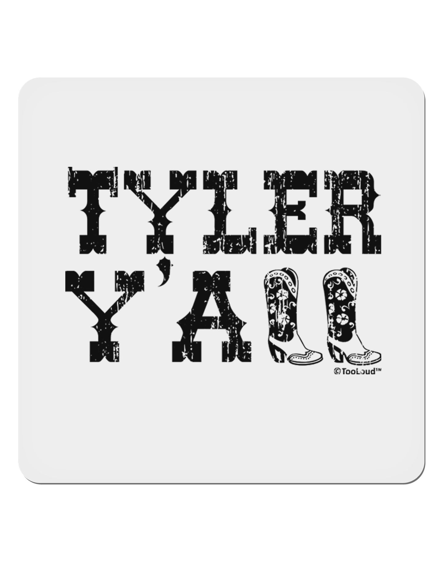 Tyler Y'all - Southwestern Style 4x4" Square Sticker-Stickers-TooLoud-1-Davson Sales