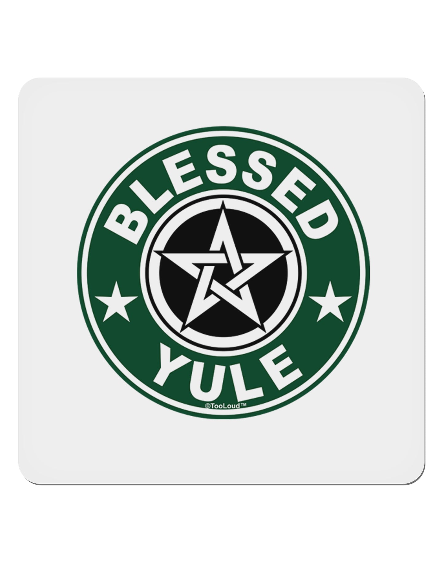 Blessed Yule Emblem 4x4" Square Sticker-Stickers-TooLoud-1-Davson Sales