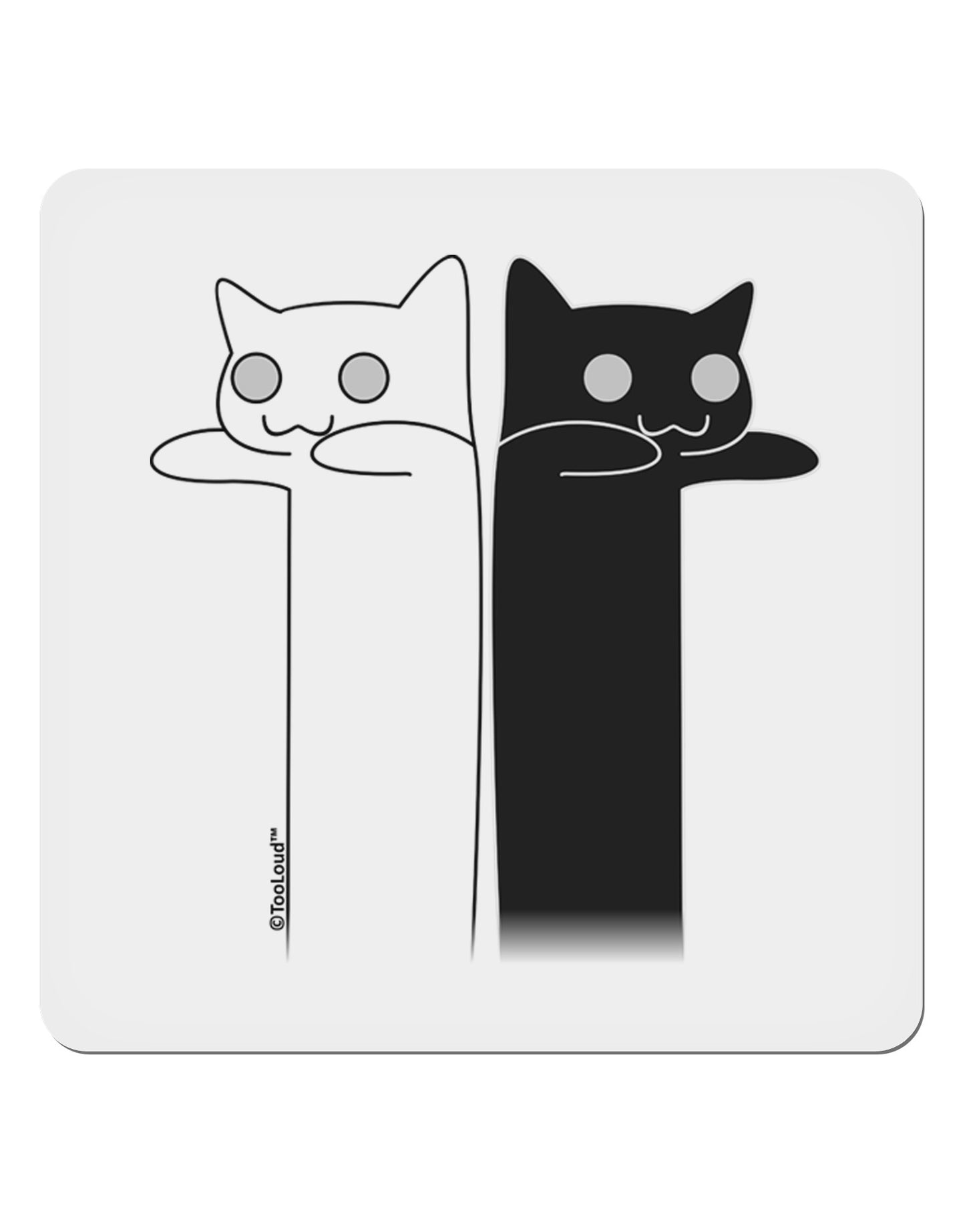 Longcat and Tacgnol - Internet Humor 4x4" Square Sticker 4 Pieces-Stickers-TooLoud-White-Davson Sales