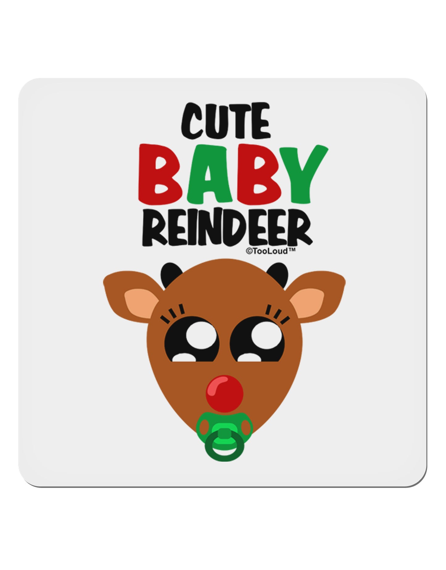 Cute Baby Reindeer Matching Deer 4x4" Square Sticker-Stickers-TooLoud-1-Davson Sales