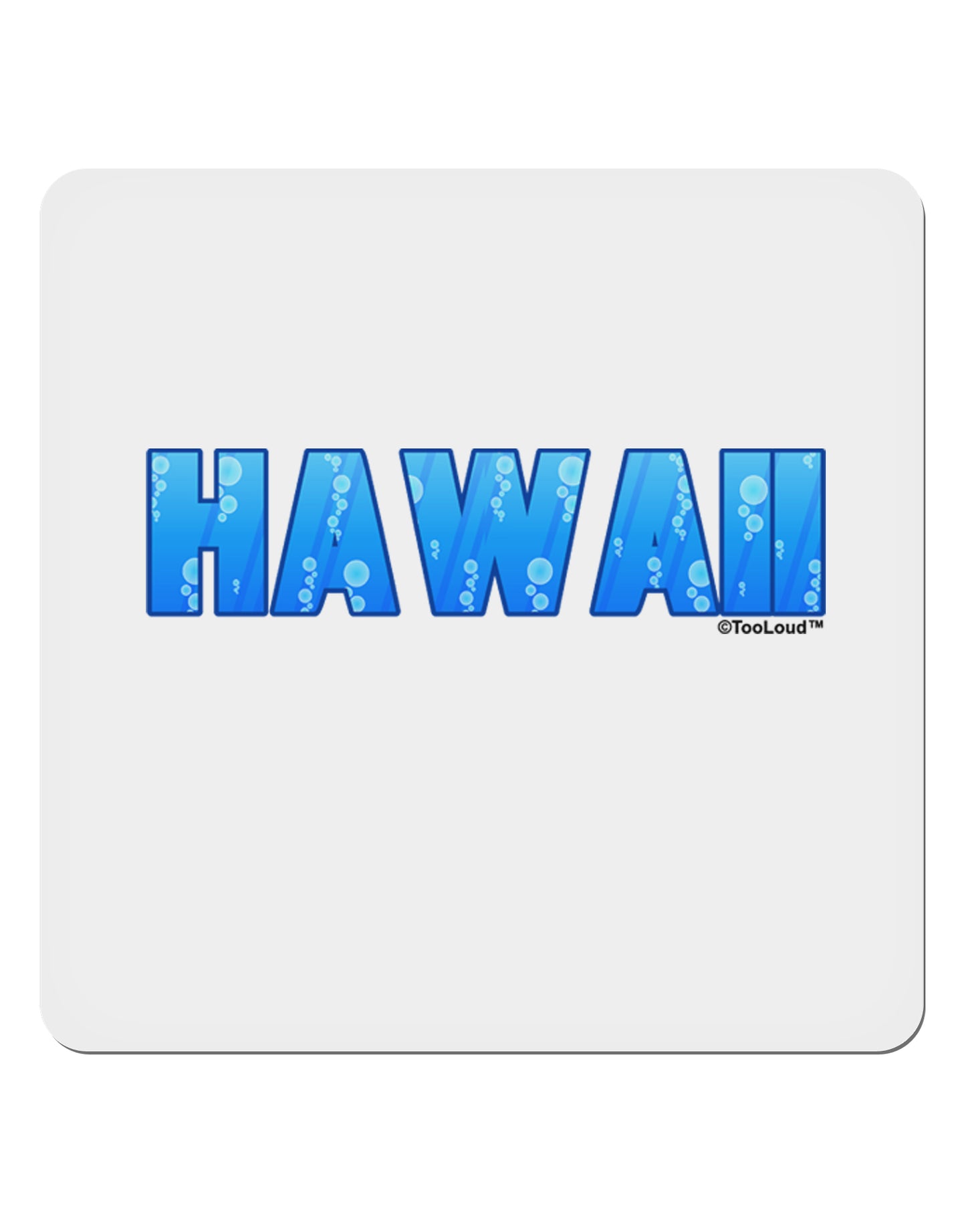 Hawaii Ocean Bubbles 4x4" Square Sticker 4 Pieces-Stickers-TooLoud-White-Davson Sales