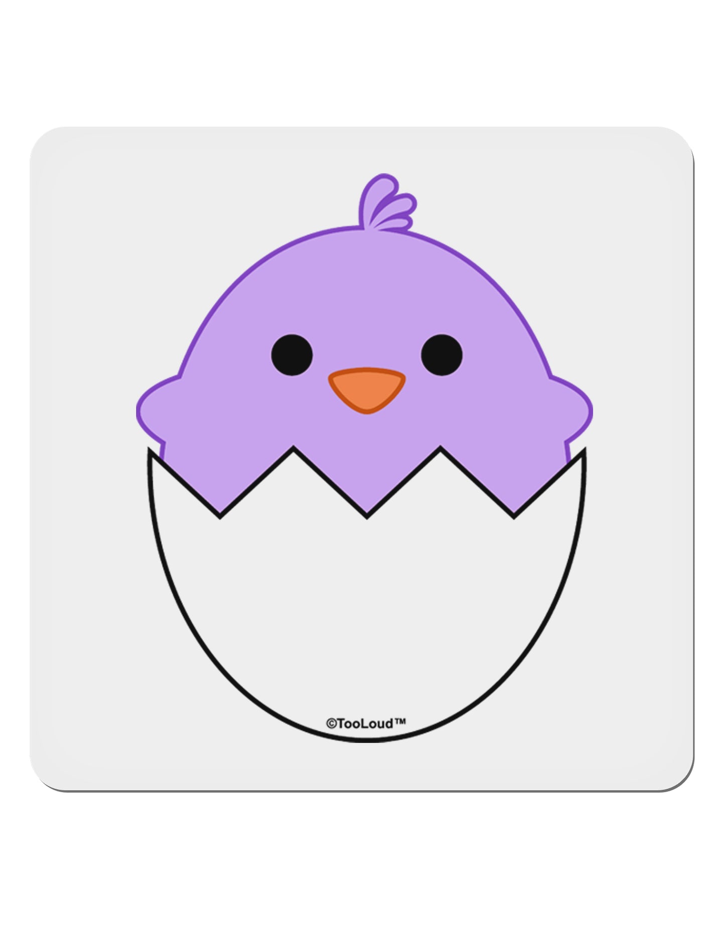 Cute Hatching Chick - Purple 4x4" Square Sticker 4 Pieces-Stickers-TooLoud-White-Davson Sales