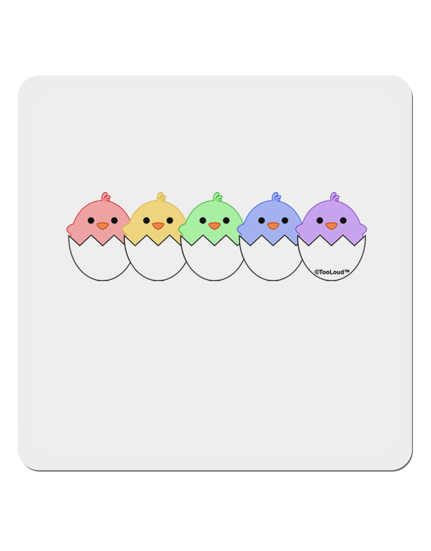 Cute Hatching Chicks Group #2 4x4" Square Sticker 4 Pieces-Stickers-TooLoud-White-Davson Sales