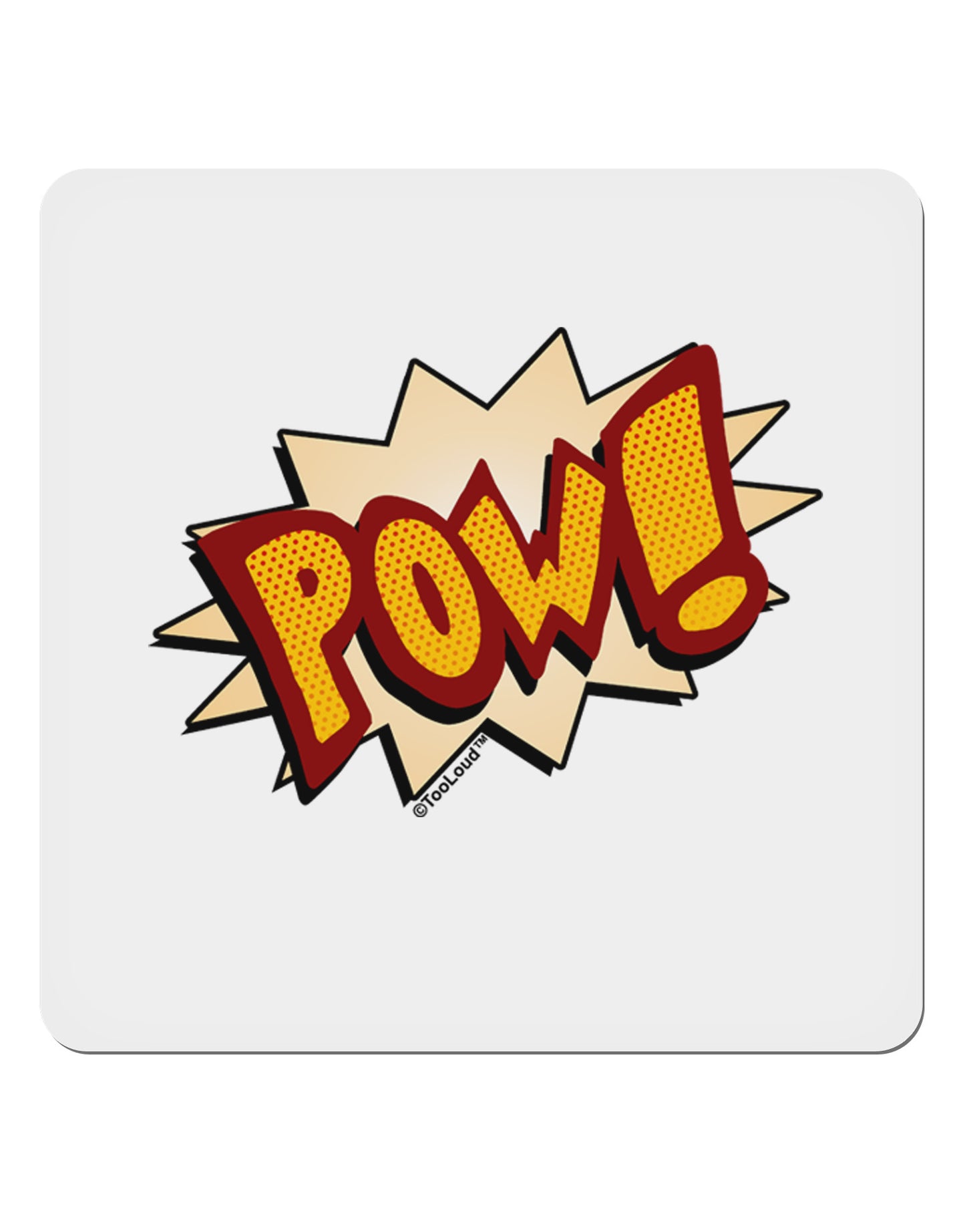 Onomatopoeia POW 4x4" Square Sticker 4 Pieces-Stickers-TooLoud-White-Davson Sales